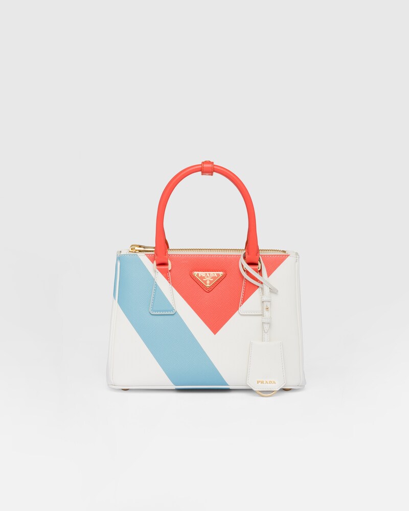 White/orange Small Prada Galleria Saffiano Special Edition Bag PRADA