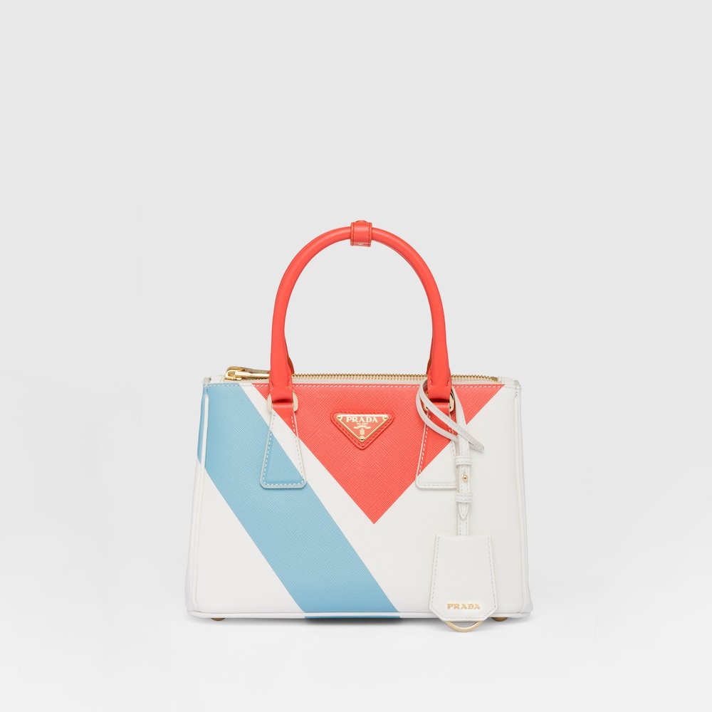 Bolso Prada Galleria pequeño de piel Saffiano edición especial Blanco/naranja | Prada Bolso Prada Galleria pequeño de piel Saffiano edición especial Blanco/naranja | Prada