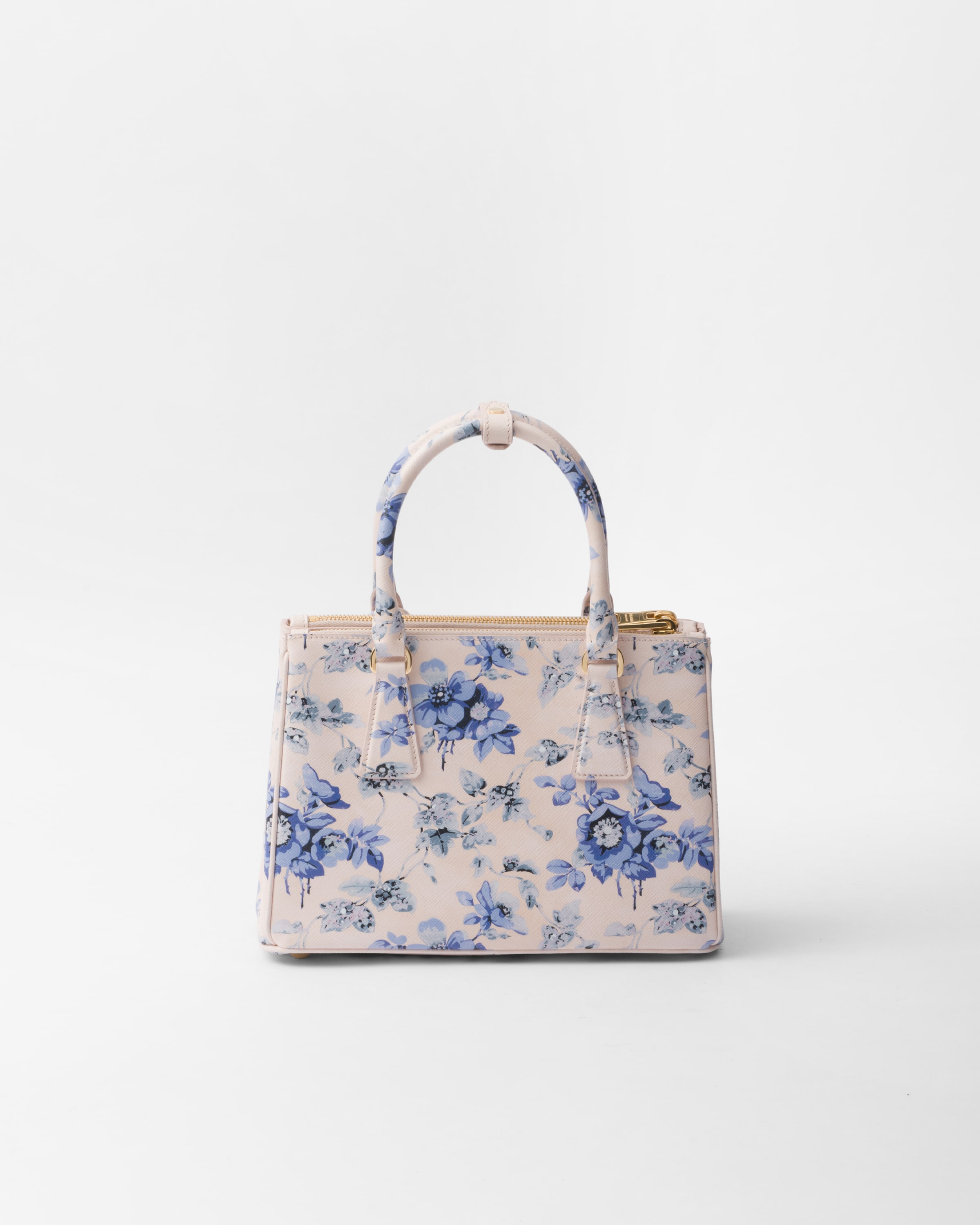 Shop Prada Galleria Printed Saffiano Leather Bag In Periwinkle Blue