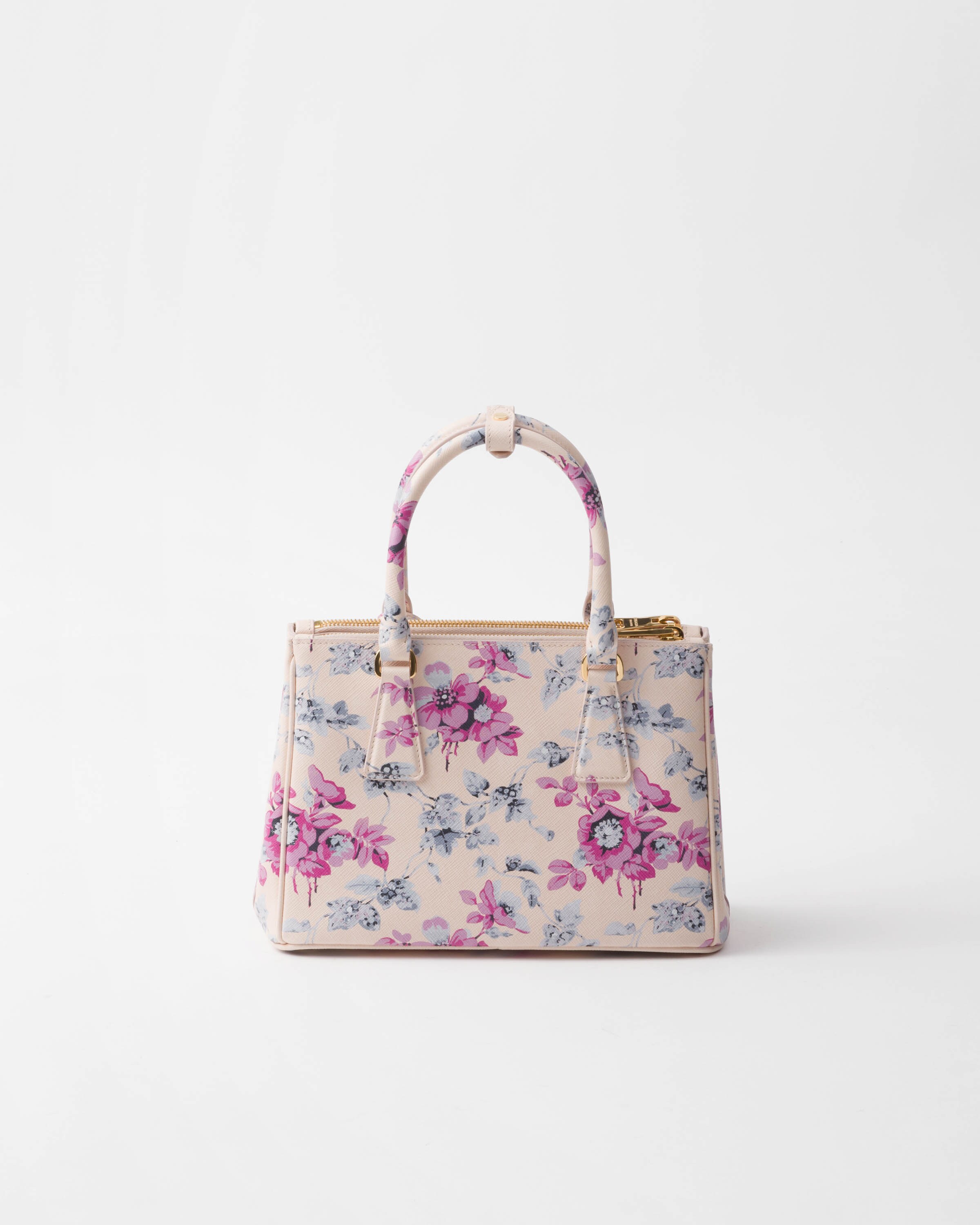 Shop Prada Galleria Printed Saffiano Leather Bag In Begonia Pink