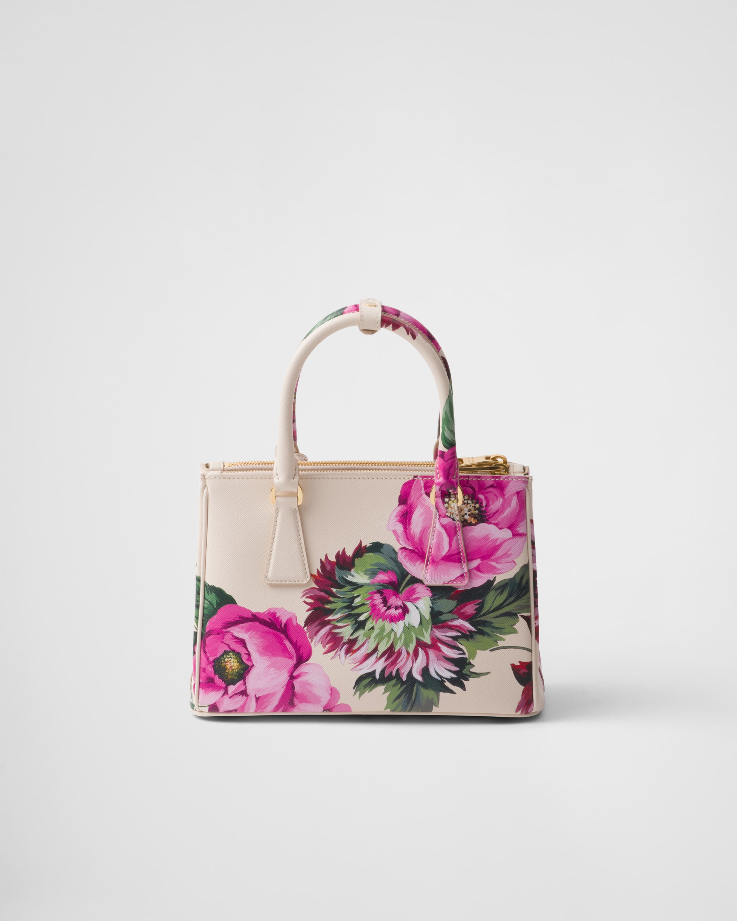 Shop Prada Galleria Printed Saffiano Leather Bag In Begonia Pink