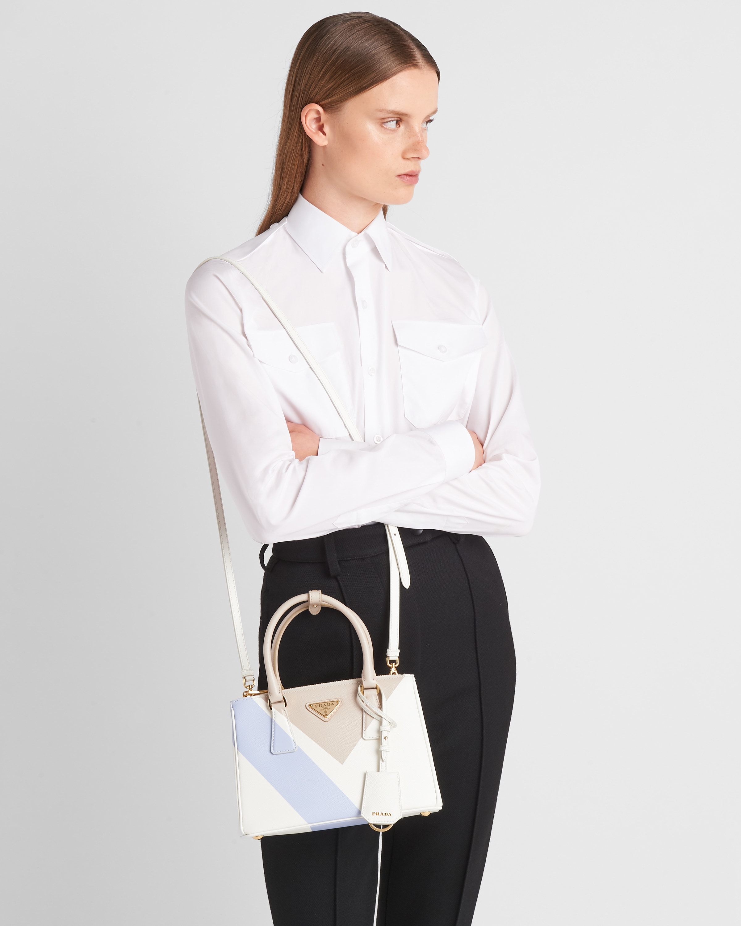 Desert white Small Prada Galleria Saffiano Special Edition Bag PRADA