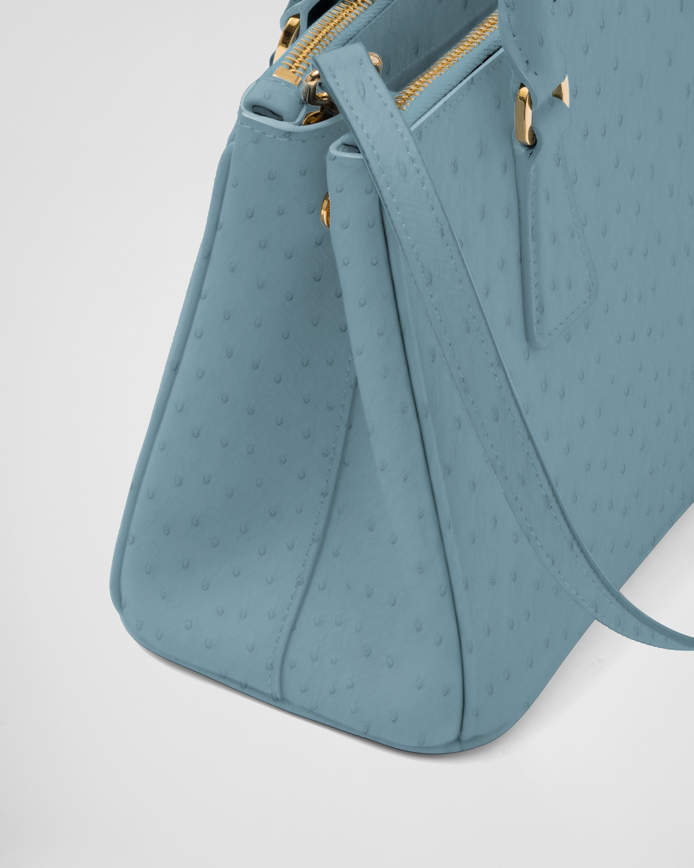 Small Prada Galleria ostrich leather bag