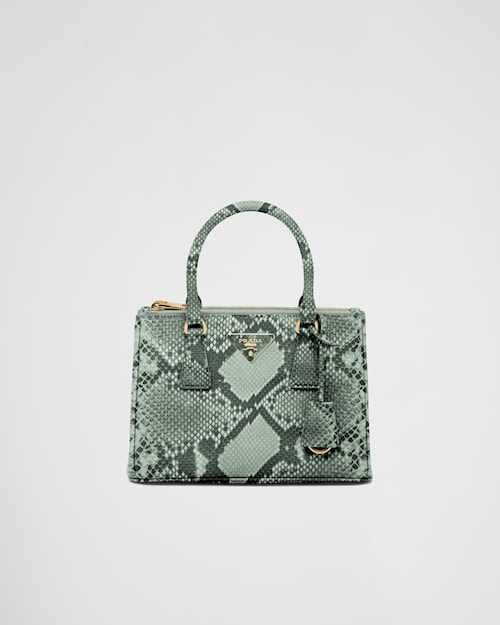 Aqua Small Prada Galleria python leather bag | Prada