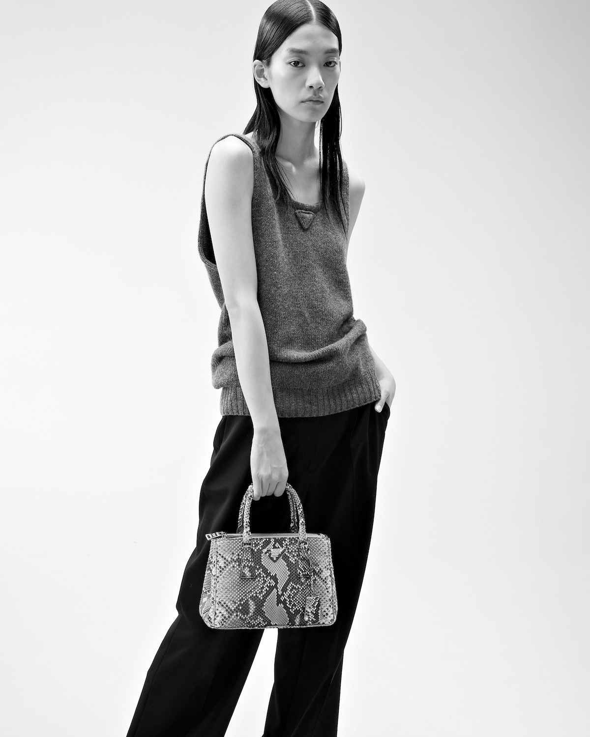 Water Lily Small Prada Galleria Python Leather Bag | PRADA