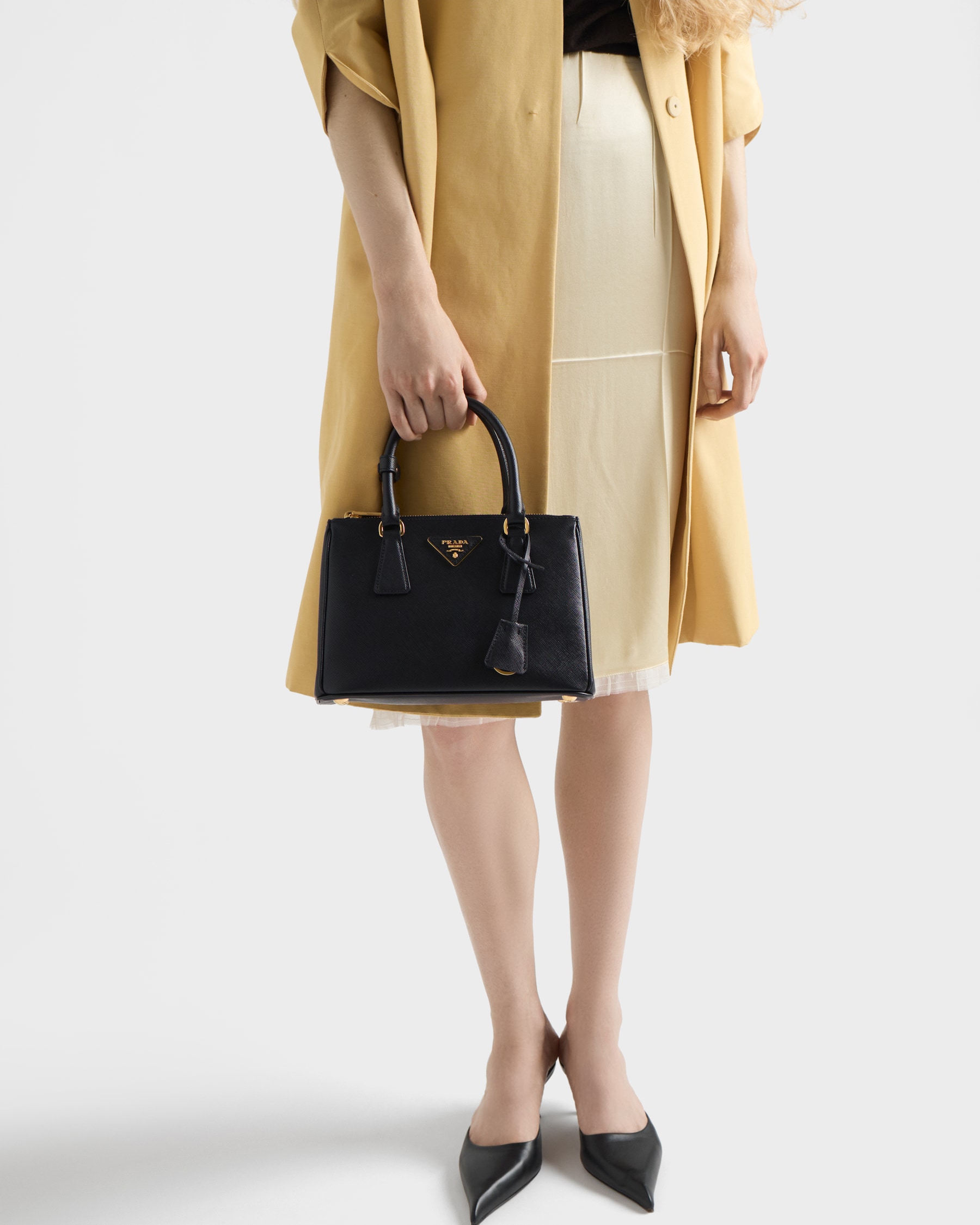 Black Small Prada Galleria Saffiano Leather Bag PRADA