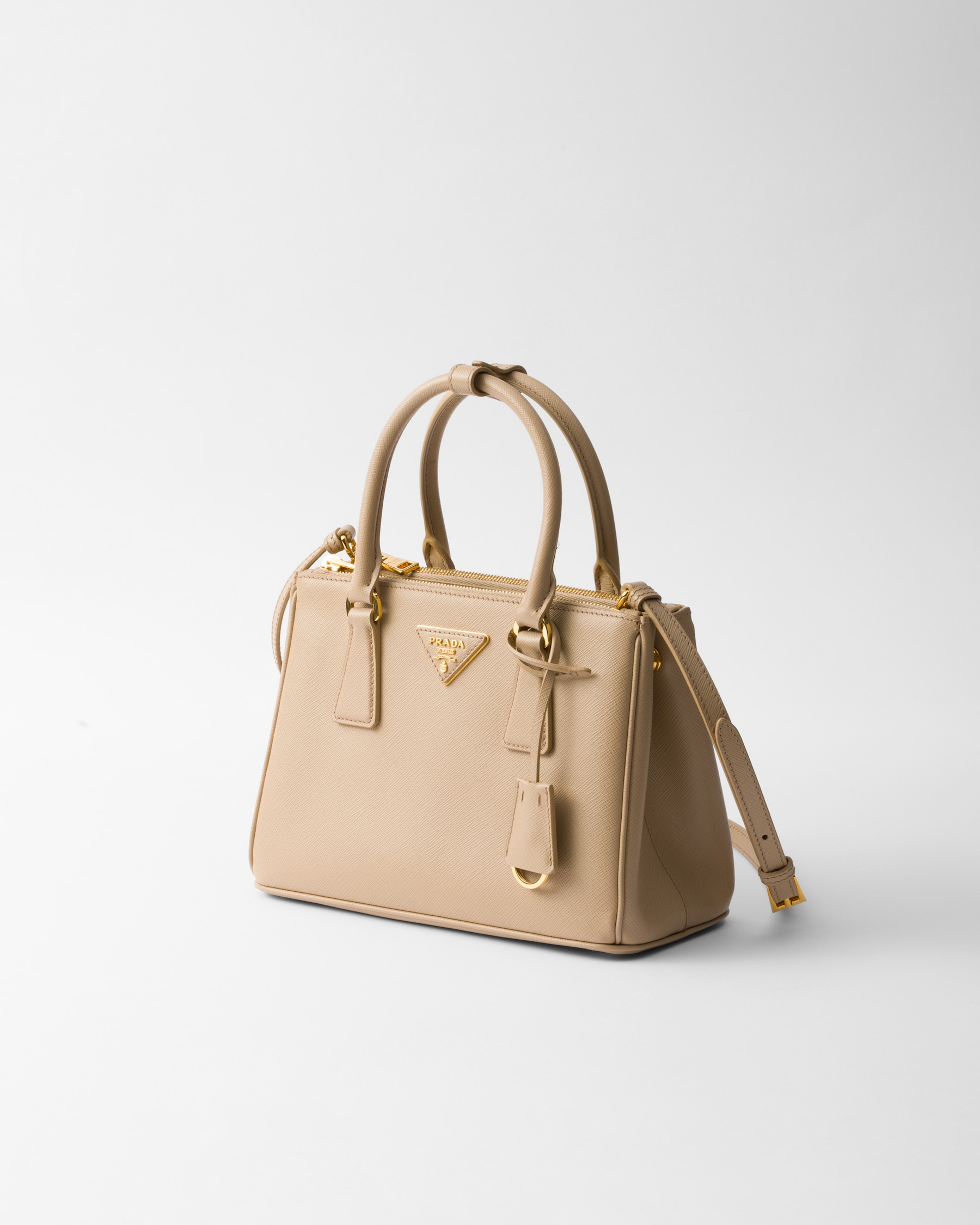 Prada Women Sand Canvas Shopping Bag