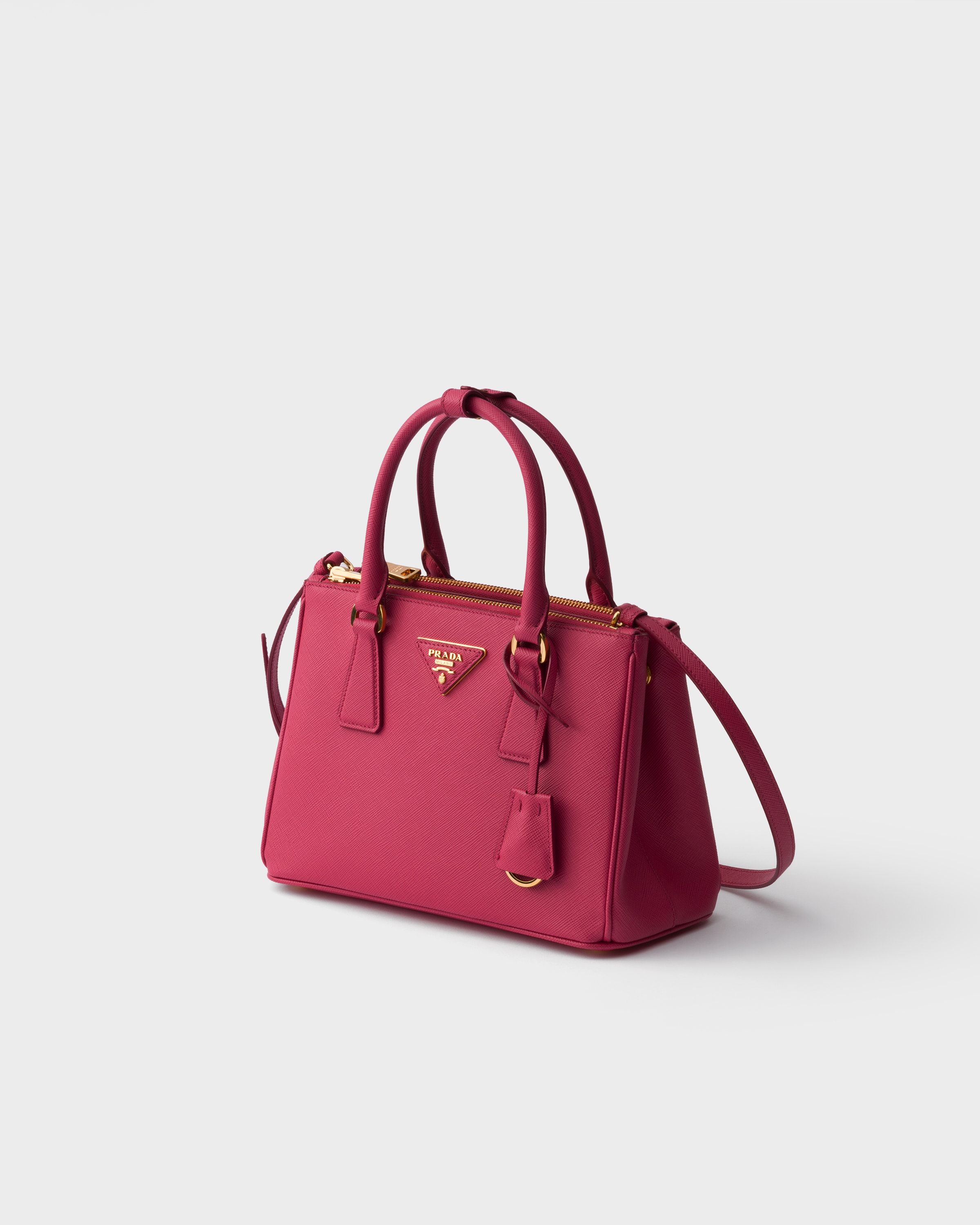 Peony Pink Prada Galleria small Saffiano leather bag | PRADA