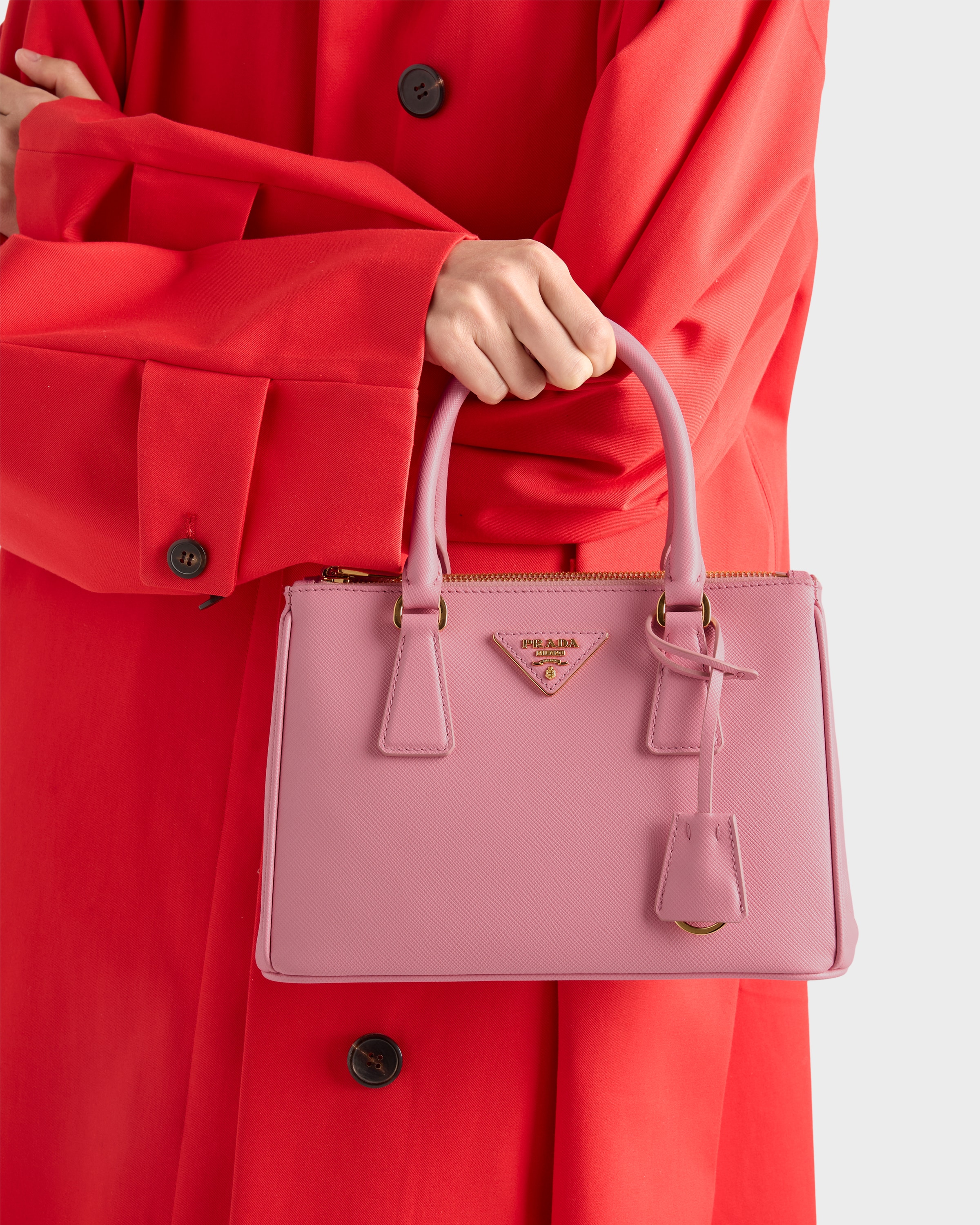 Peach Prada Galleria small Saffiano leather bag | PRADA - United