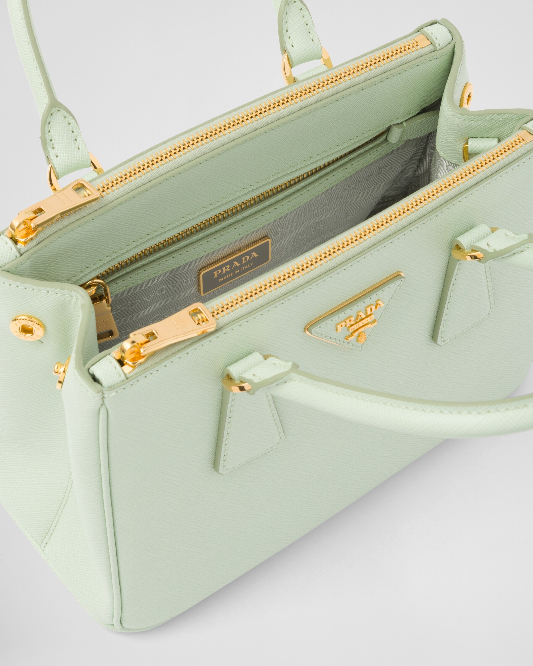 Aqua Small Prada Galleria Saffiano Leather Bag PRADA