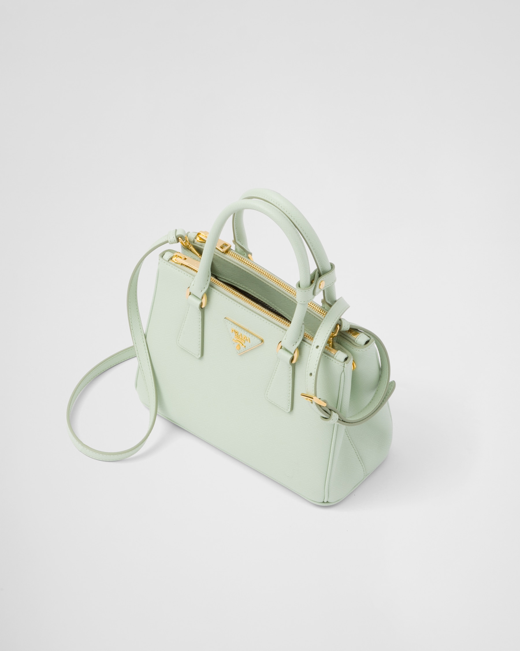 Aqua Small Prada Galleria Saffiano Leather Bag PRADA