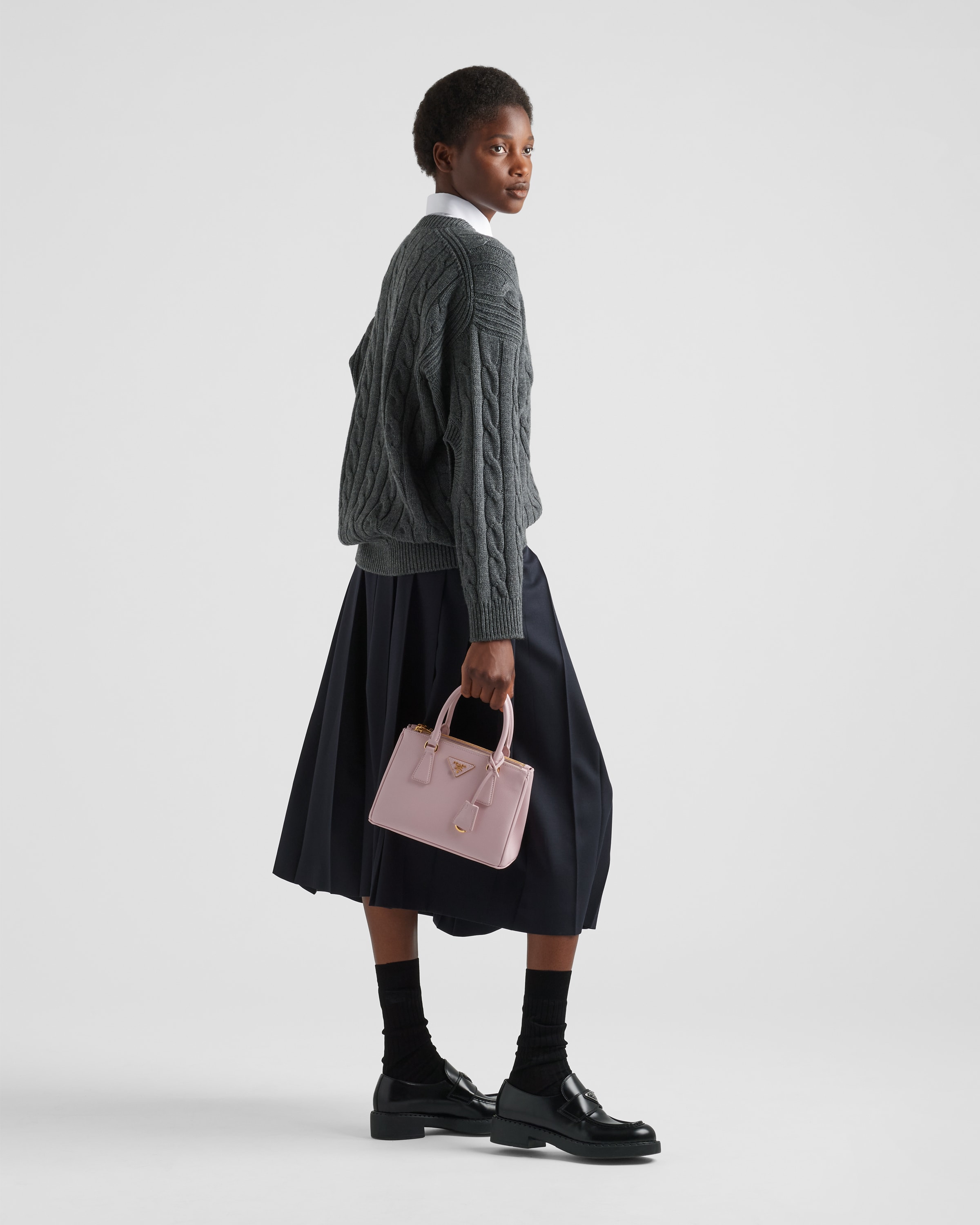 ピンク プラダ ガレリア サフィアーノレザー スモールバッグ | PRADA