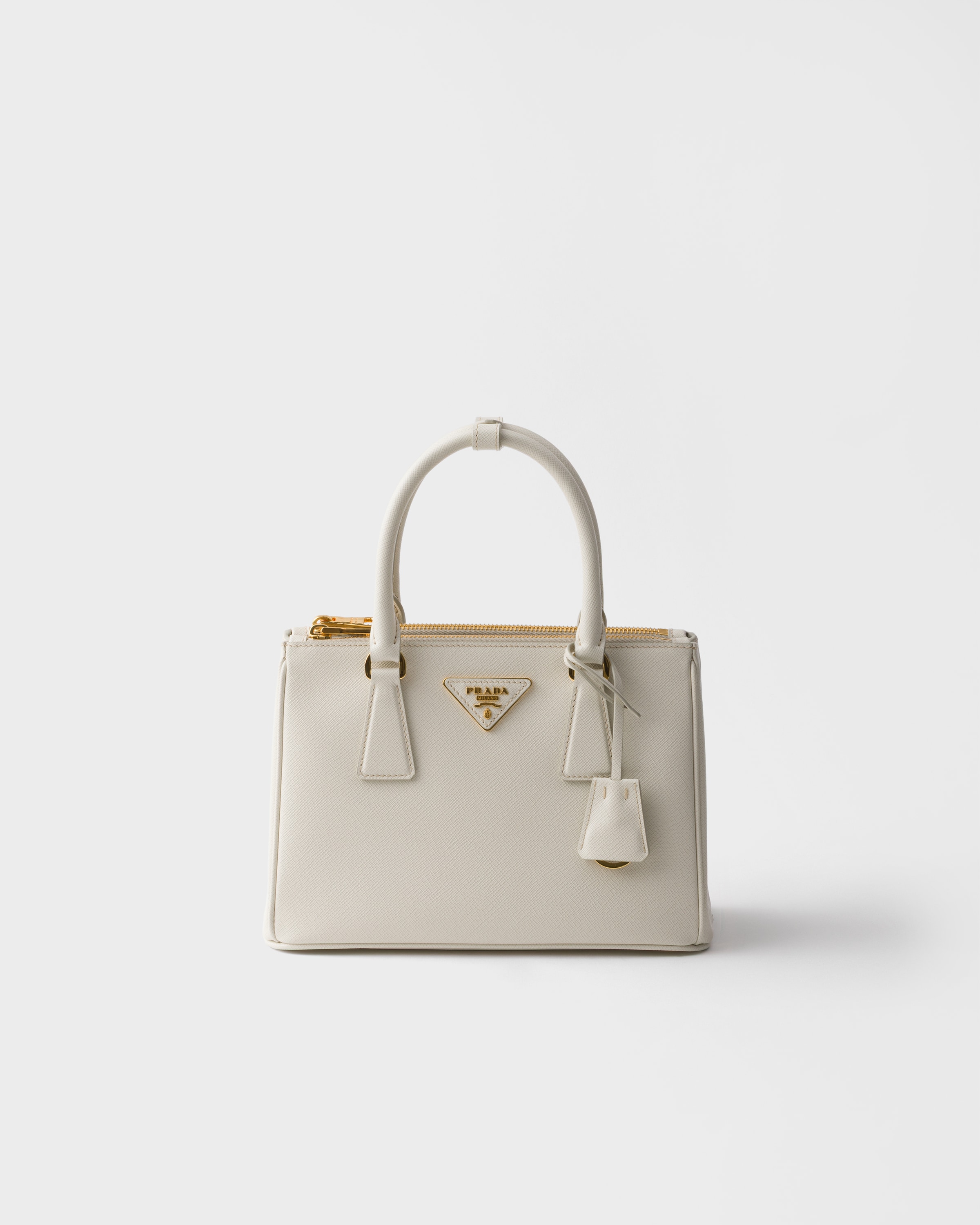 Chalk White Prada Galleria small Saffiano leather bag | PRADA