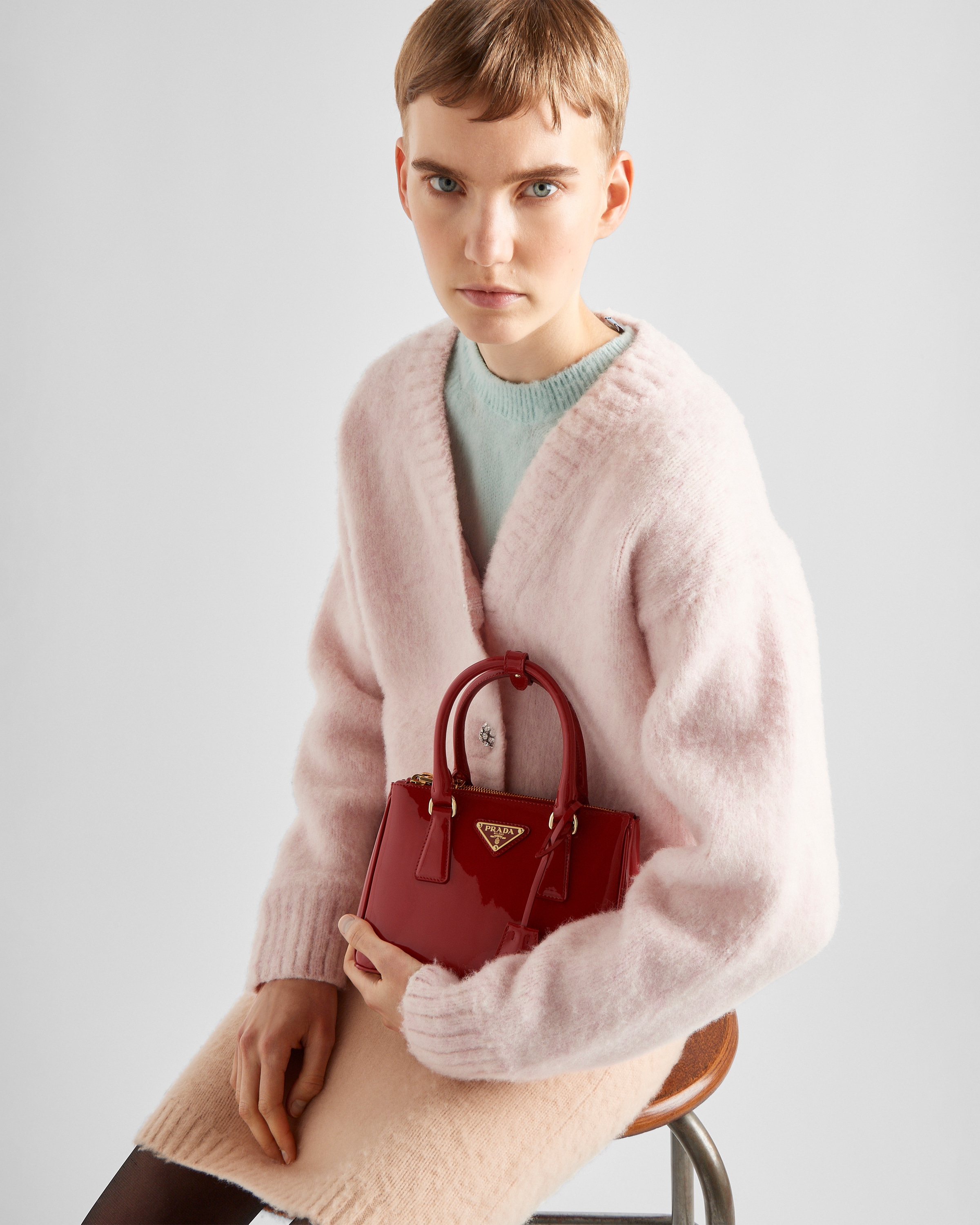 Red leather prada bag shop