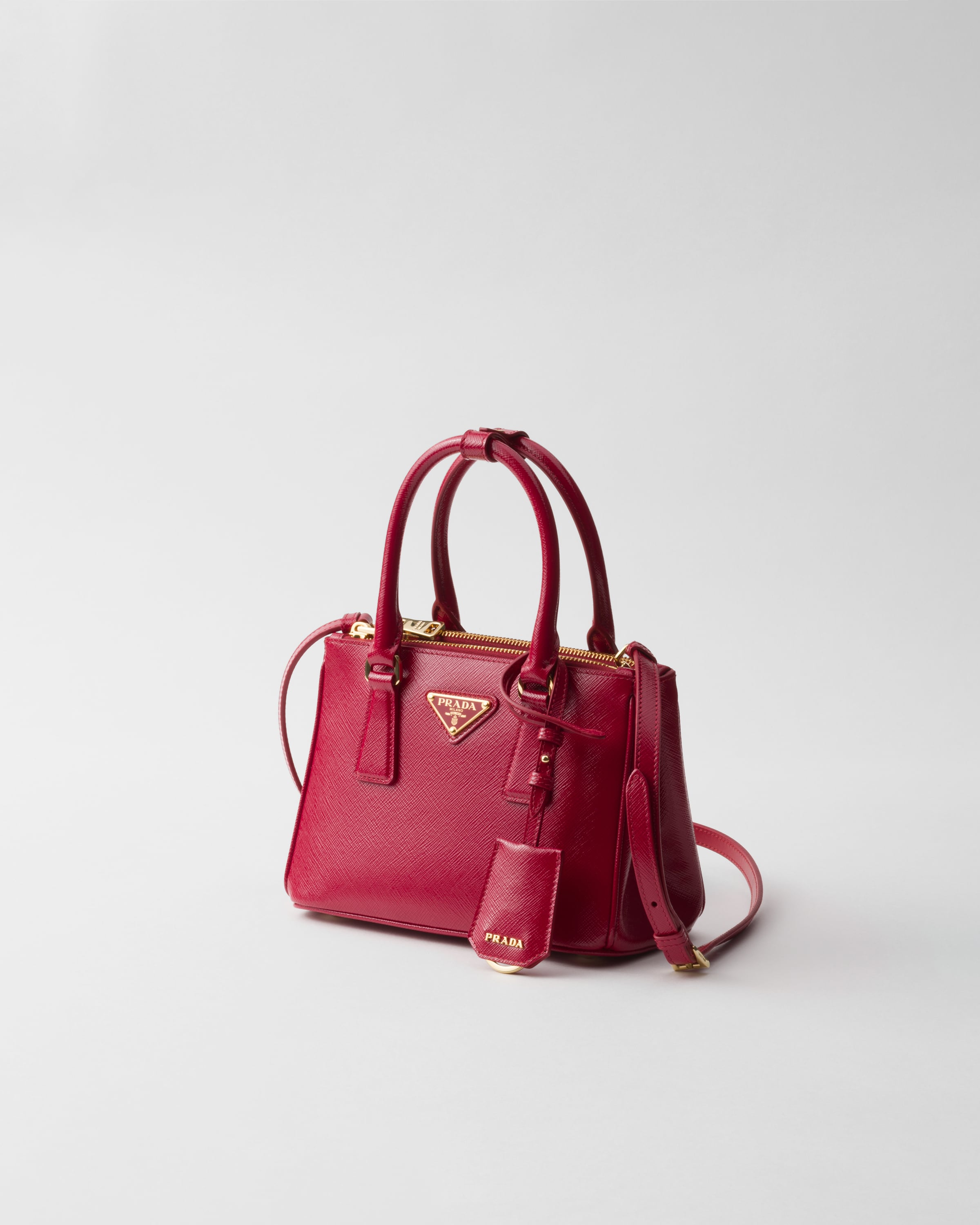 Prada Galleria Saffiano Leather Tote Bag In Cherry Red