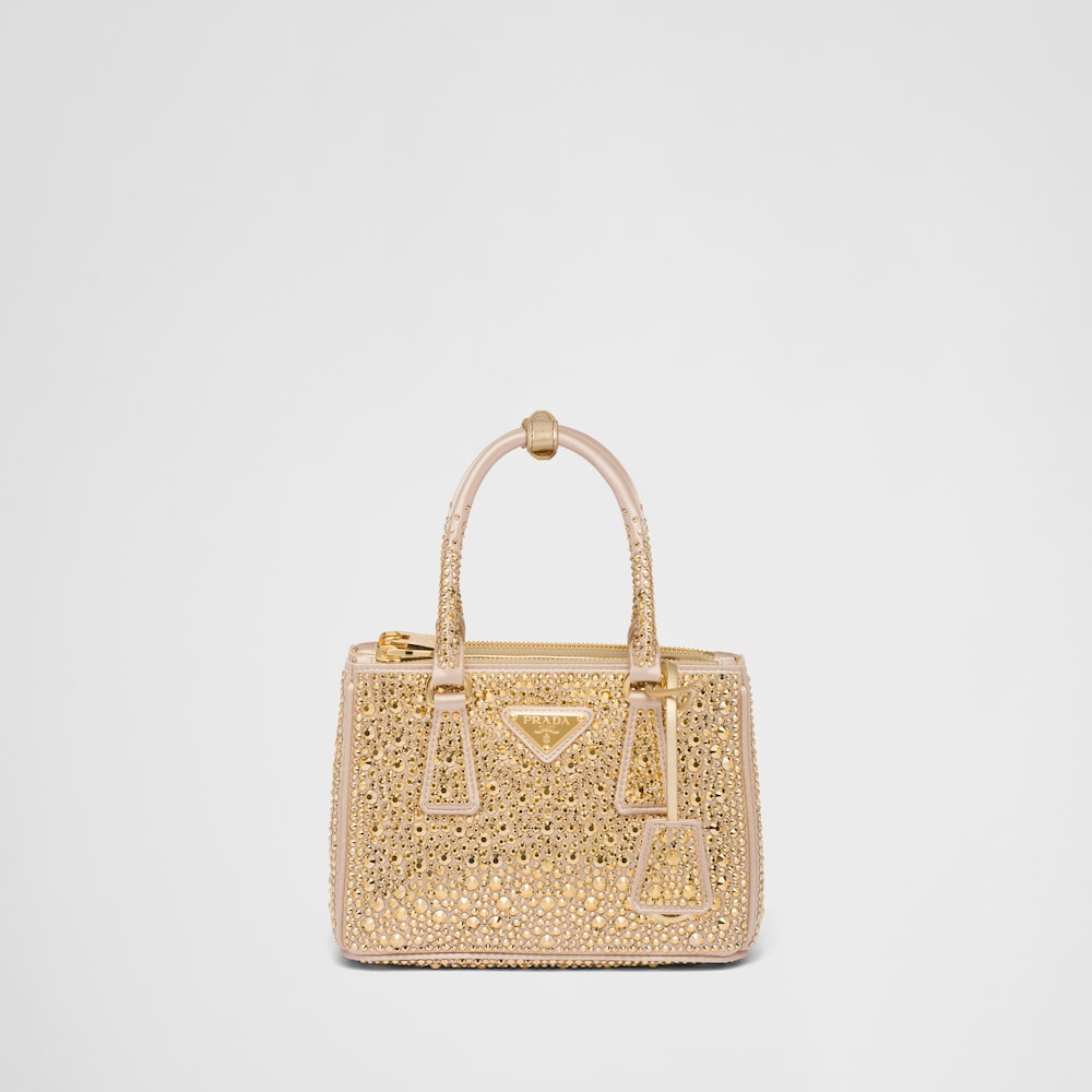 Prada Mini sac Prada Galleria en satin à strass 1