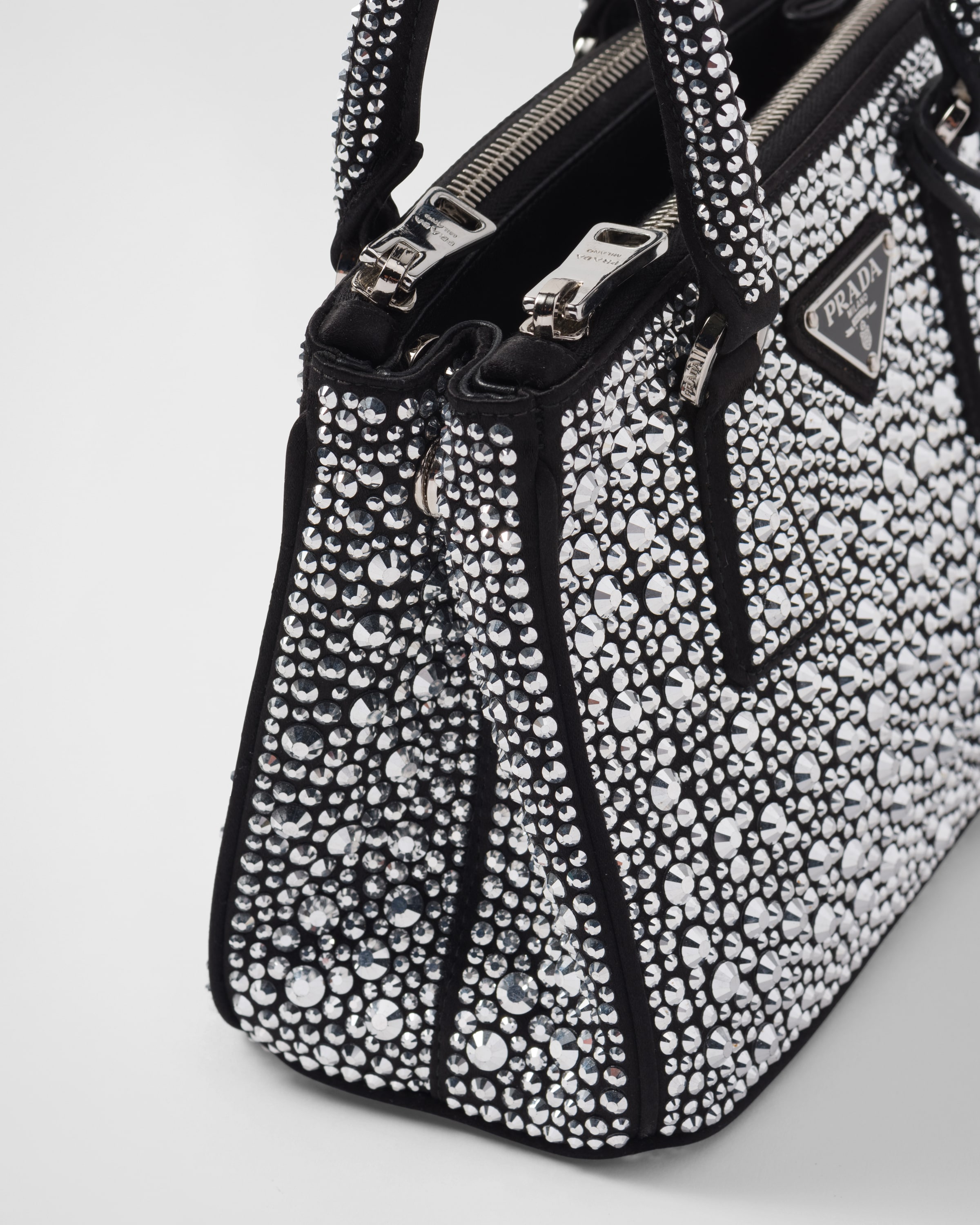 Prada Galleria satin mini-bag with crystals