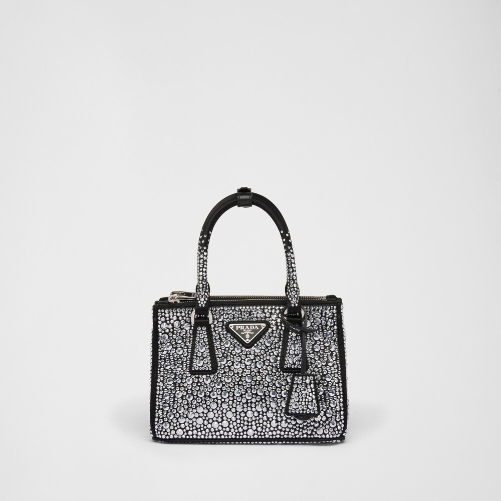 Prada Prada Galleria綢緞迷你手袋飾以水晶 1
