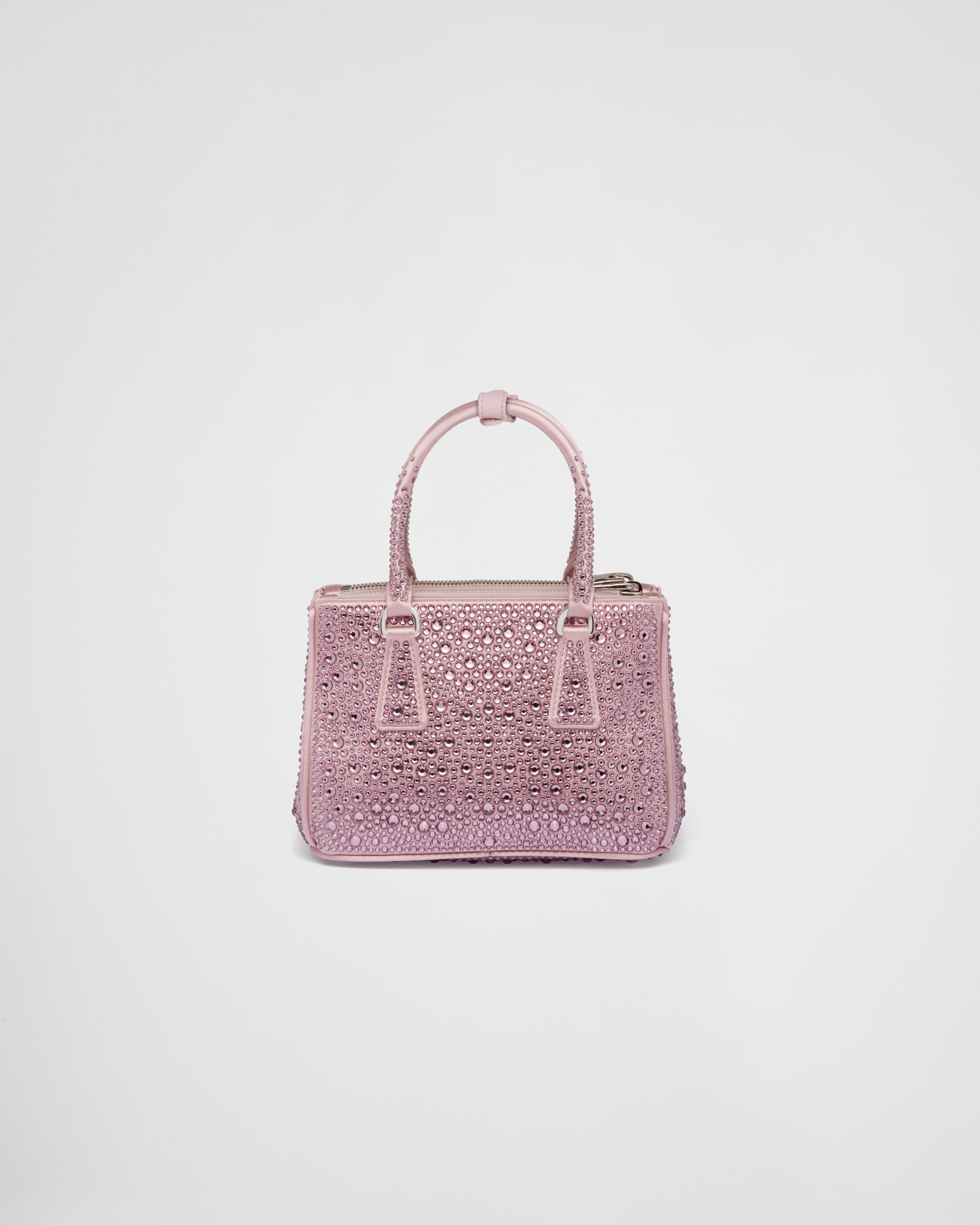 Alabaster Pink Prada Galleria Satin Mini bag With Crystals PRADA