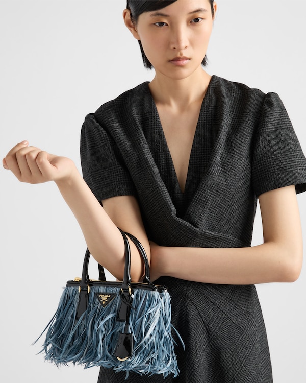 Prada Galleria mini bag with feather trim Prada Galleria mini bag with feather trim