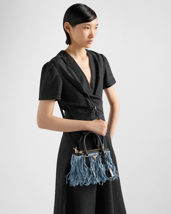 Prada Galleria mini bag with feather trim Prada Galleria mini bag with feather trim