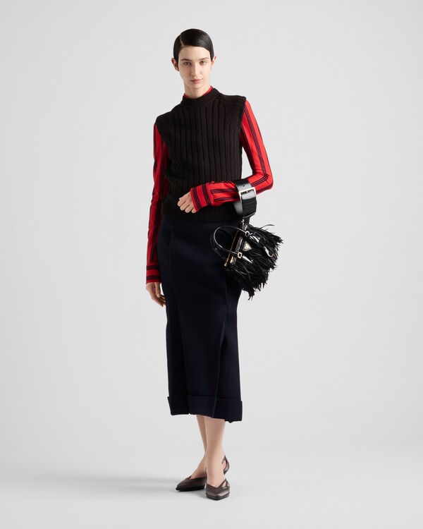 Prada Galleria mini bag with feather trim Prada Galleria mini bag with feather trim