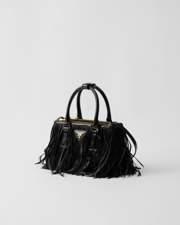 Prada Galleria mini bag with feather trim Prada Galleria mini bag with feather trim