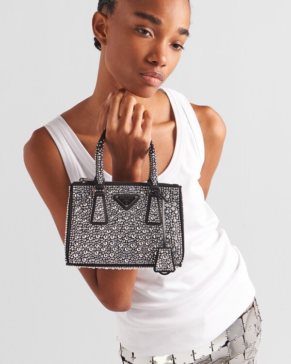 Prada Galleria mini duchesse bag with crystals - Metal Prada Galleria mini duchesse bag with crystals - Metal