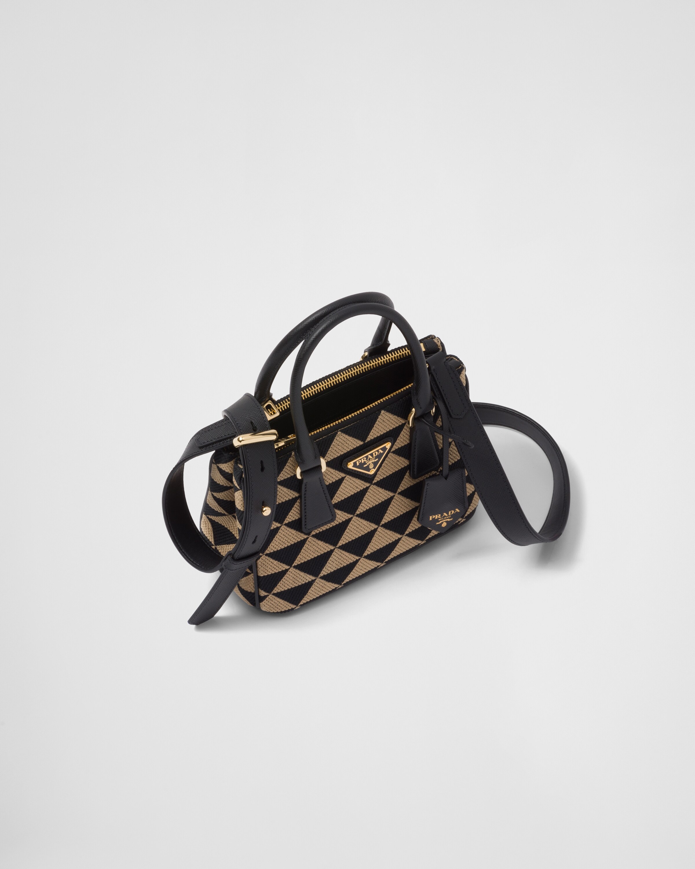 Prada Symbole embroidered fabric mini bag
