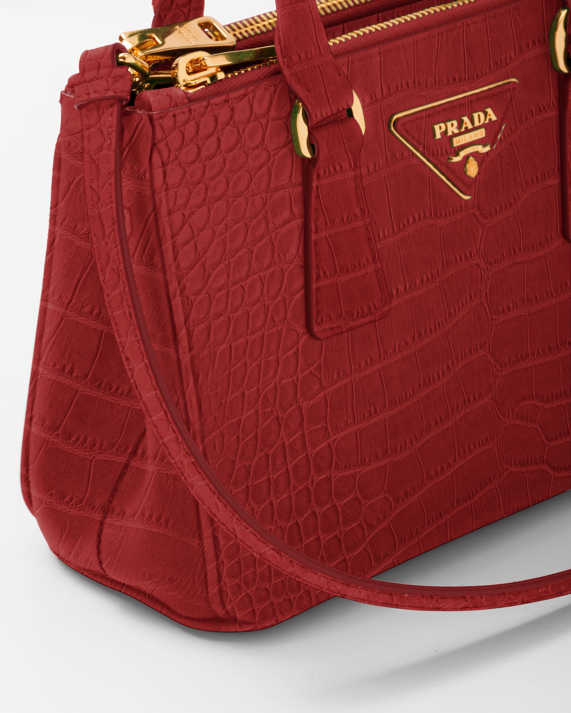 Prada red crocodile bag top