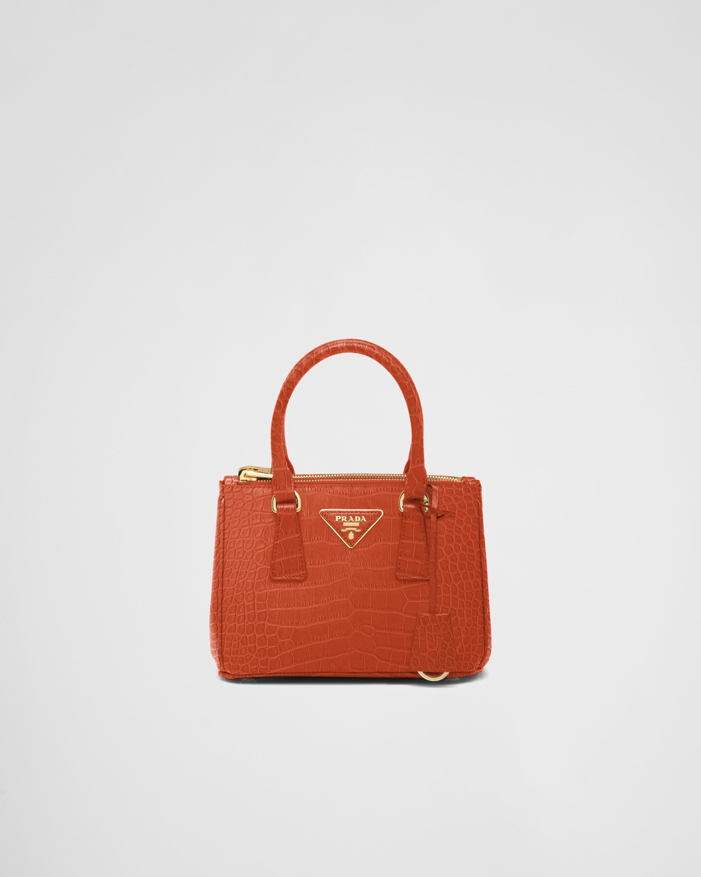 Papaya Prada Galleria Crocodile Leather Mini-bag | PRADA