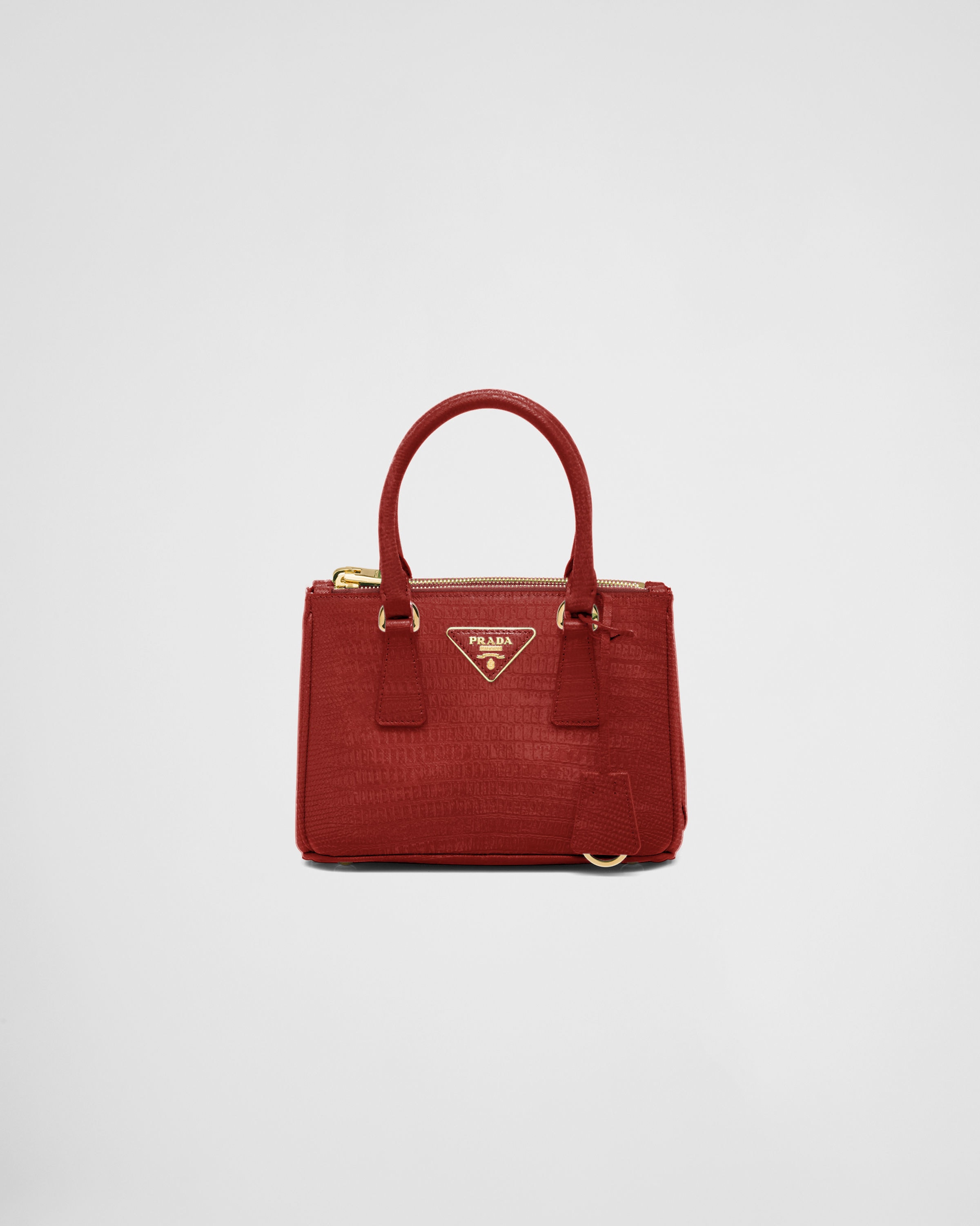 レッド プラダ ガレリア リザードスキン ミニバッグ | PRADA - 日本