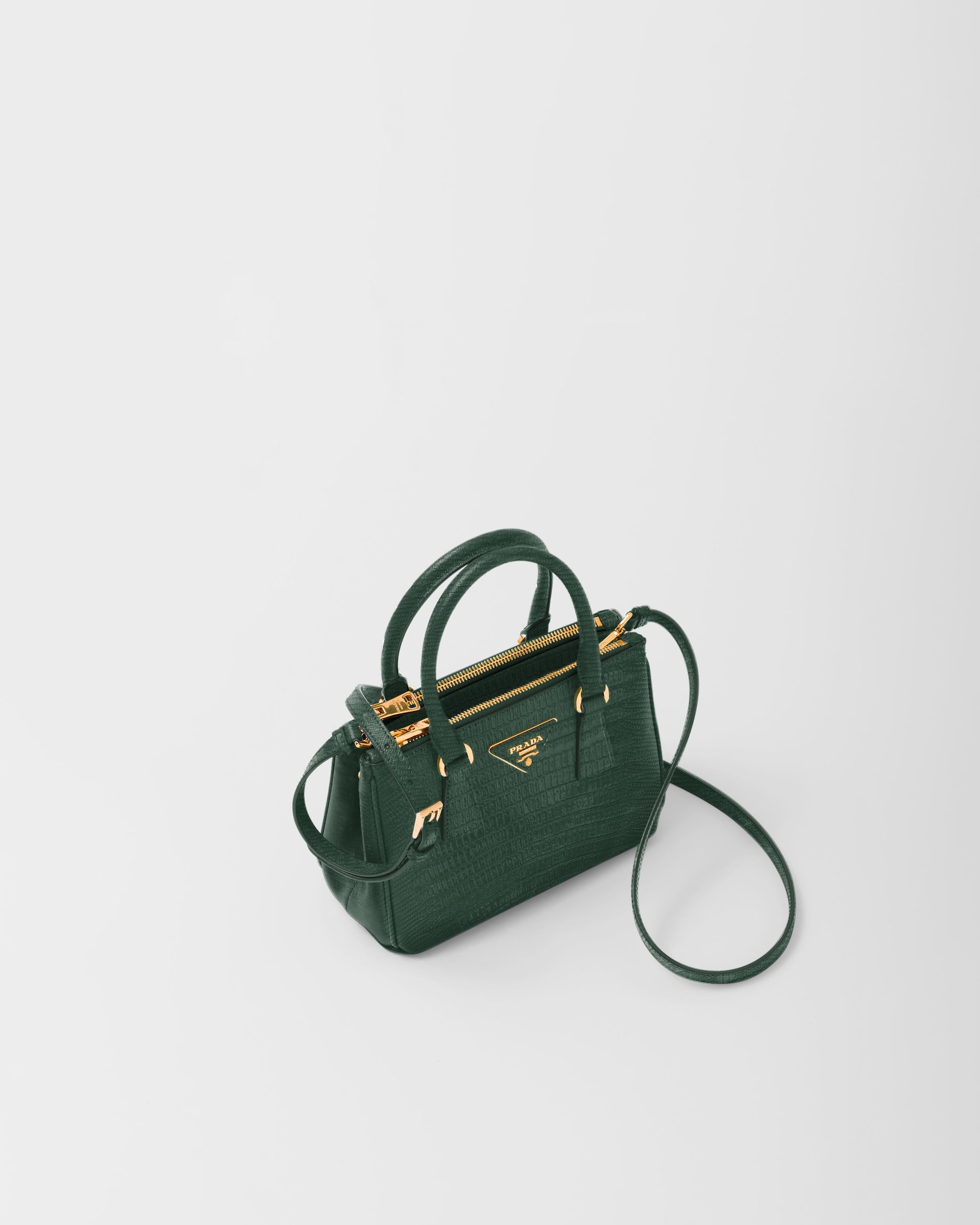 Fir Green Prada Galleria Lizard Skin Minibag PRADA