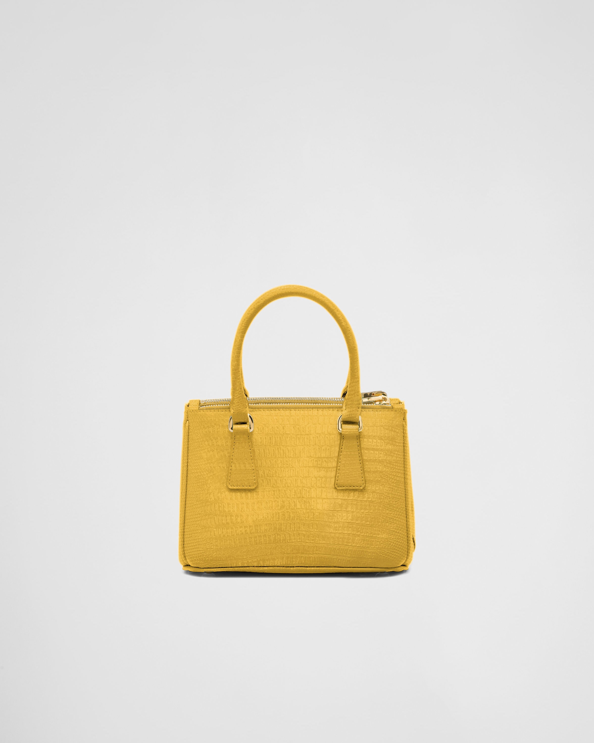 イエロー プラダ ガレリア リザードスキン ミニバッグ | PRADA