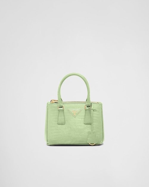 パステルグリーン プラダ ガレリア リザードスキン ミニバッグ | Prada