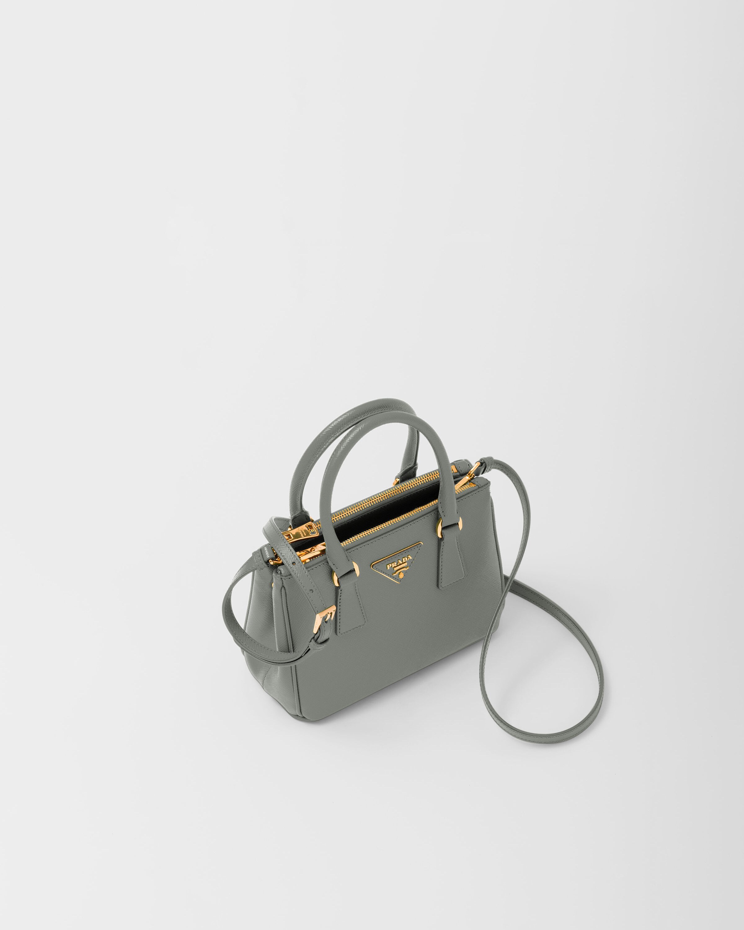 Prada Saffiano Leather Bag Mini Travertine Gray in Saffiano