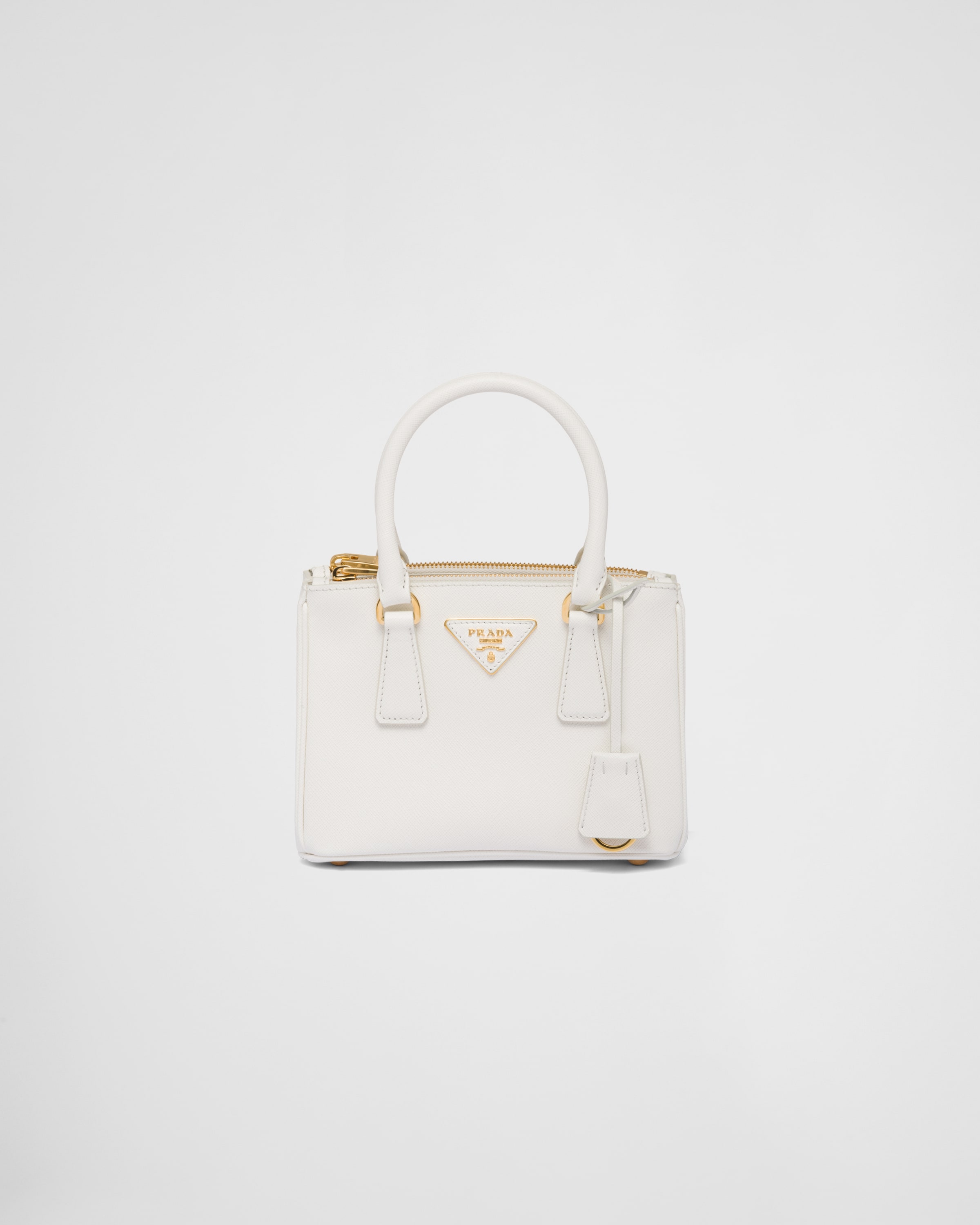 White Prada Galleria Saffiano Leather Mini-bag