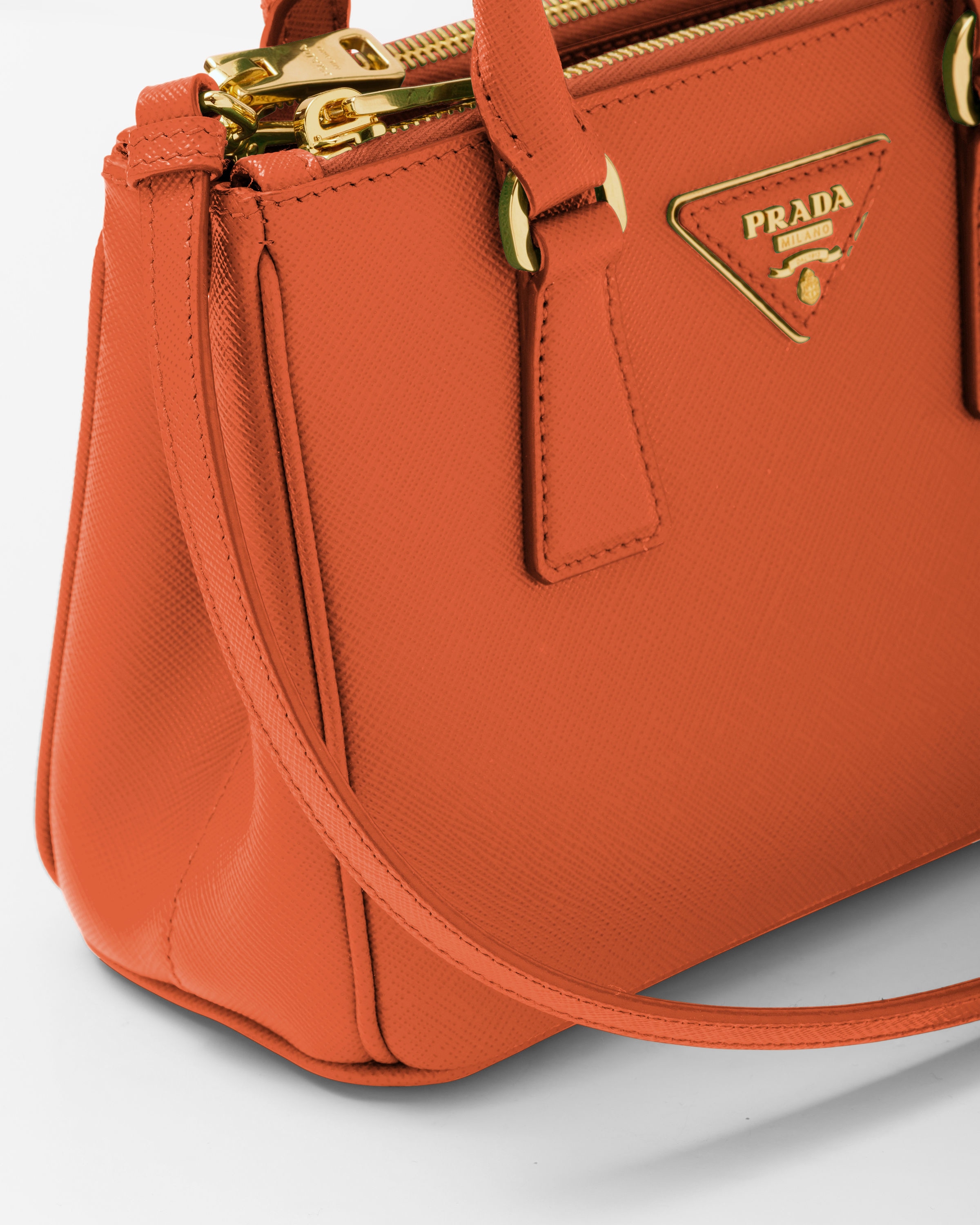 Prada Galleria Orange Saffiano Leather Tote Bag