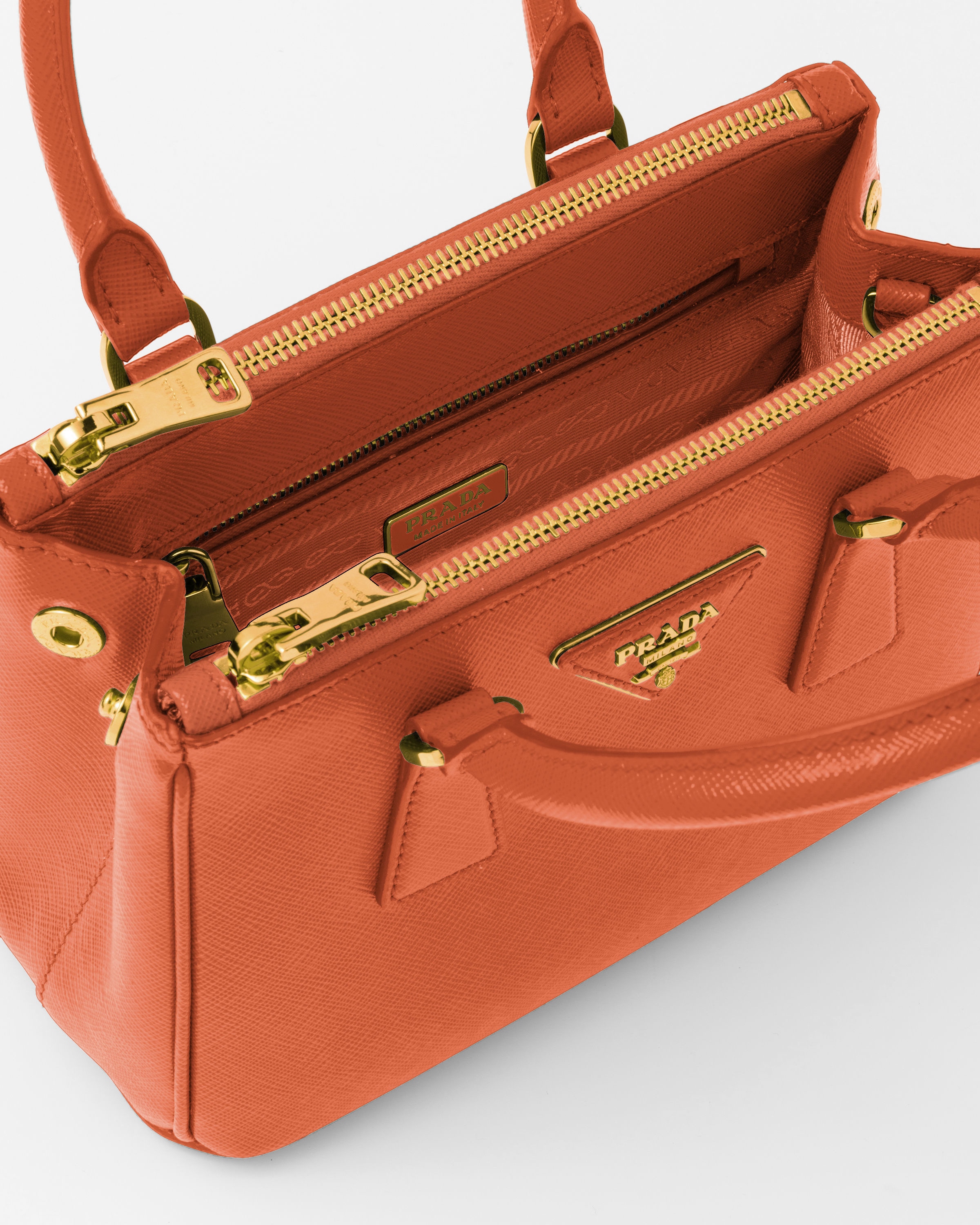 Orange Prada Re-edition Saffiano Leather Mini-bag