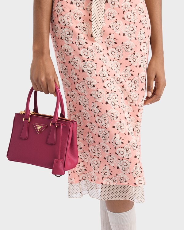 Mini sac Prada Galleria en cuir Saffiano - Rose Bruyère Mini sac Prada Galleria en cuir Saffiano - Rose Bruyère