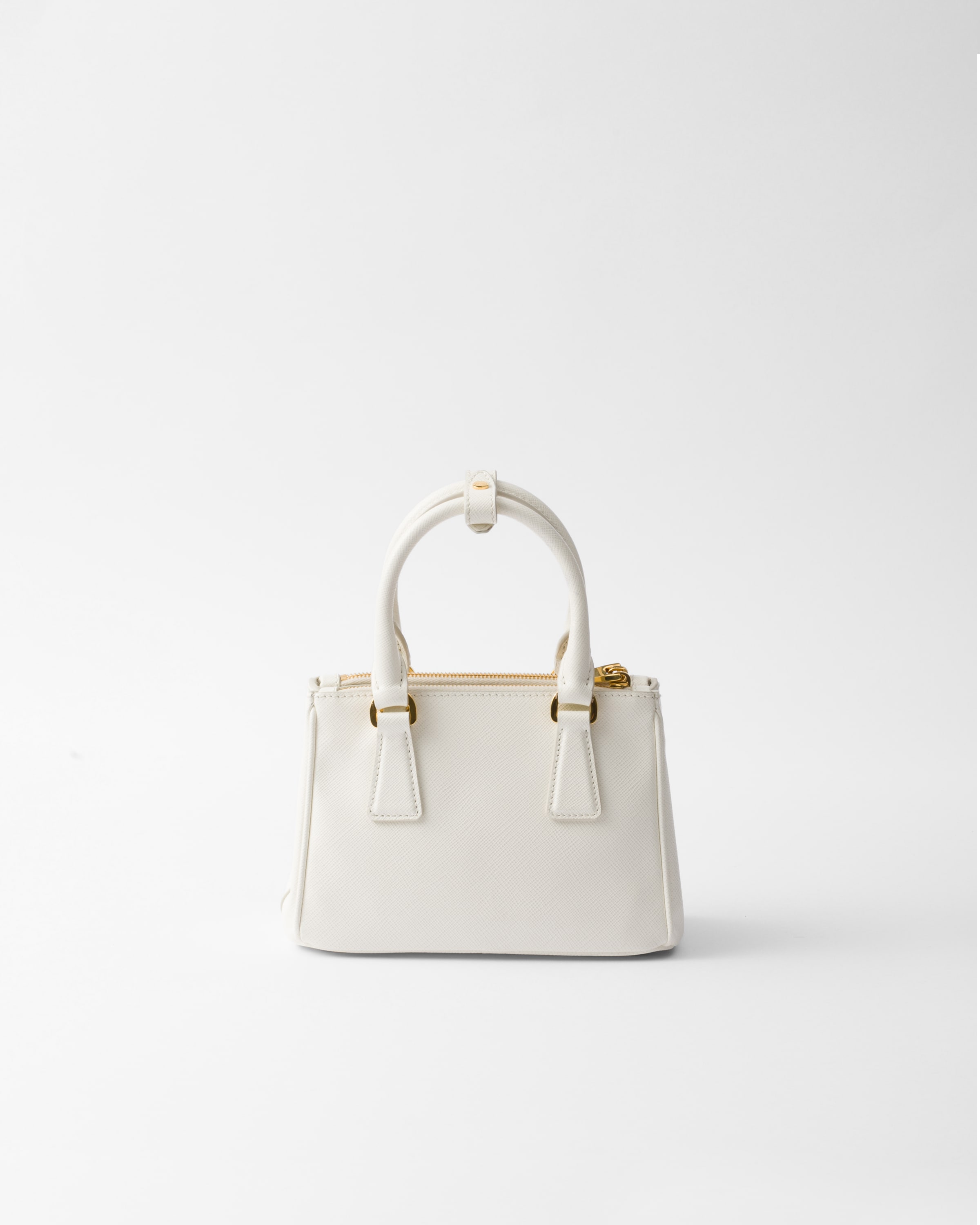 Prada Galleria Saffiano Leather Micro Bag In White