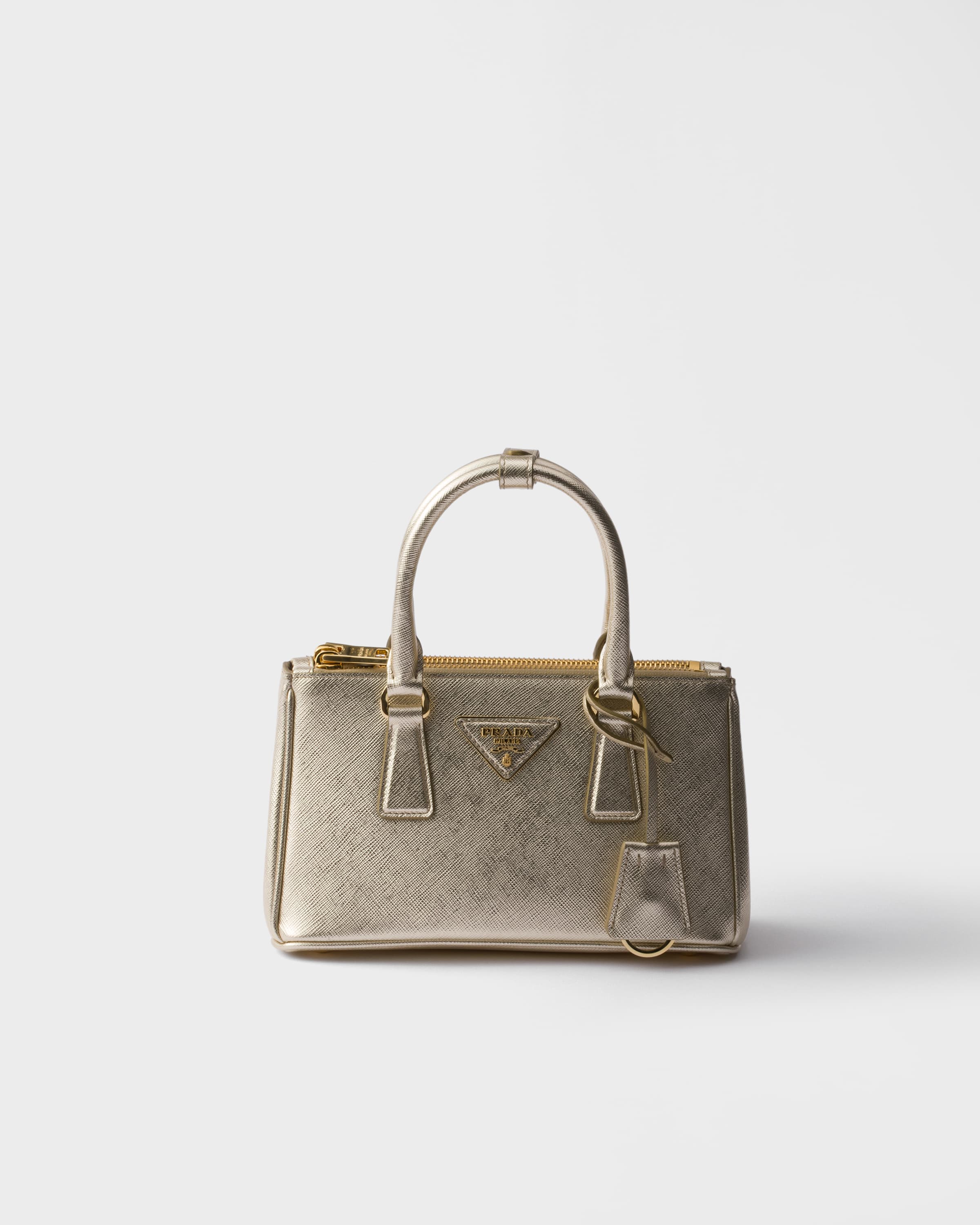PRADA サッチェルハンドバッグ 2way サフィアーノ キャンバス ゴールド PRADA サッチェルハンドバッグ 2way サフィアーノ キャンバス