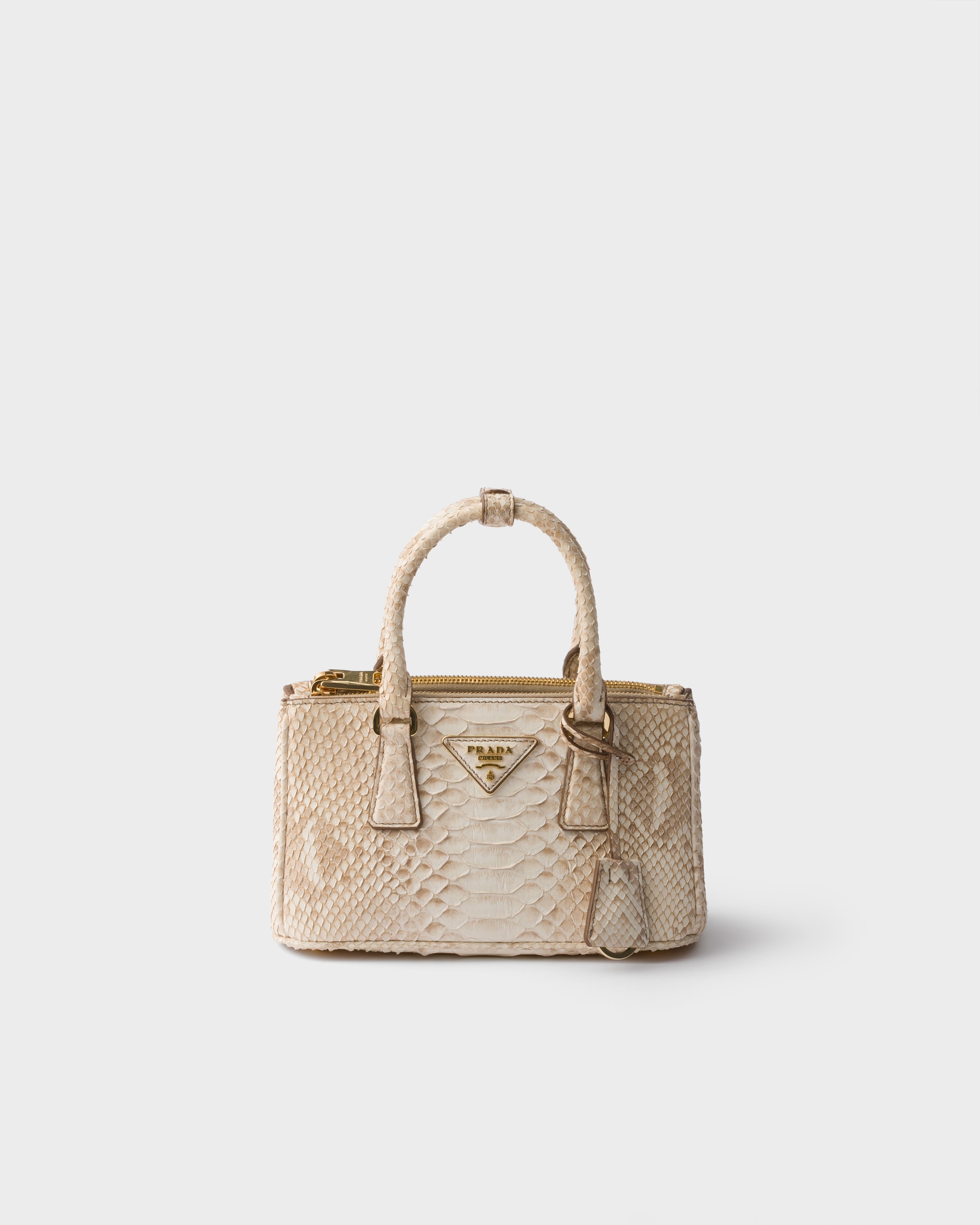 Sand Beige Prada Galleria Nubuck Python Leather Mini-bag | PRADA 