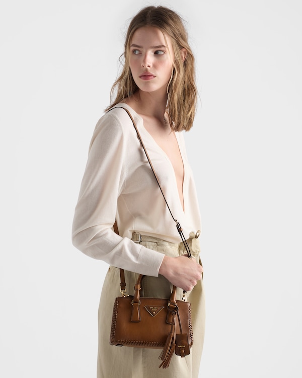 Borsa Prada Galleria mini in pelle - Cognac Borsa Prada Galleria mini in pelle - Cognac