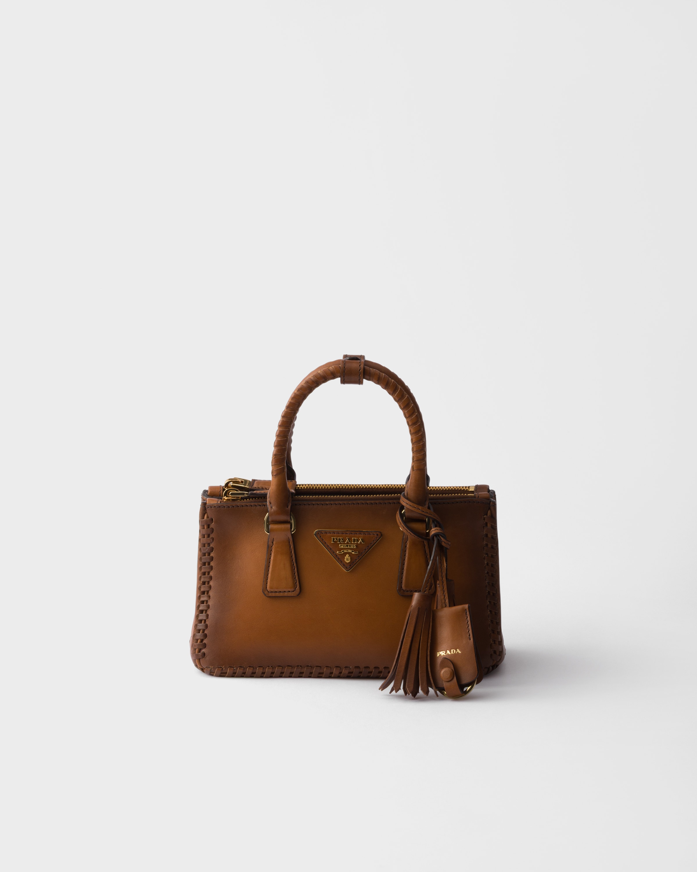 コニャック プラダ ガレリア レザー ミニバッグ | PRADA