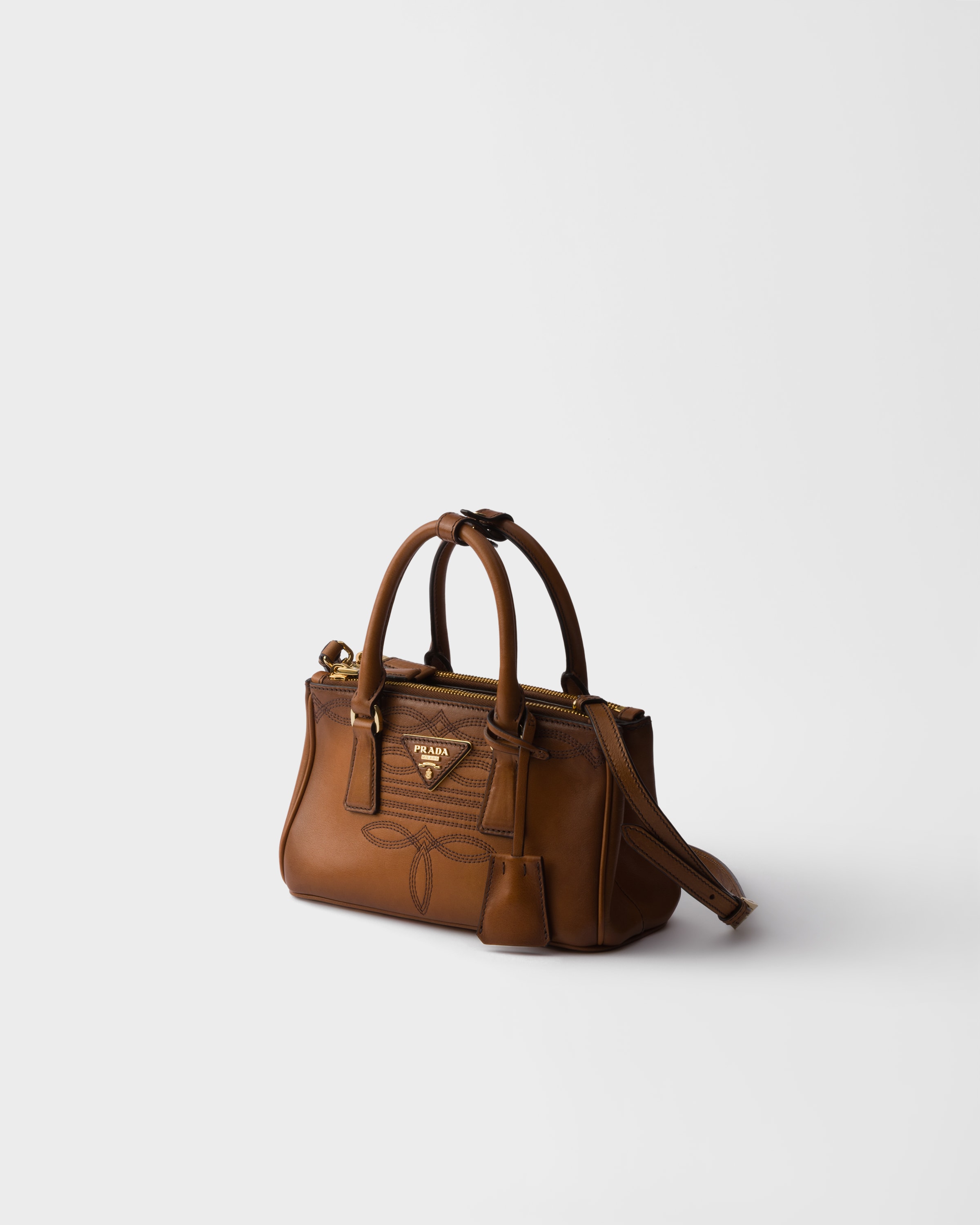 Prada Galleria Mini Bag Aus Leder In Brown