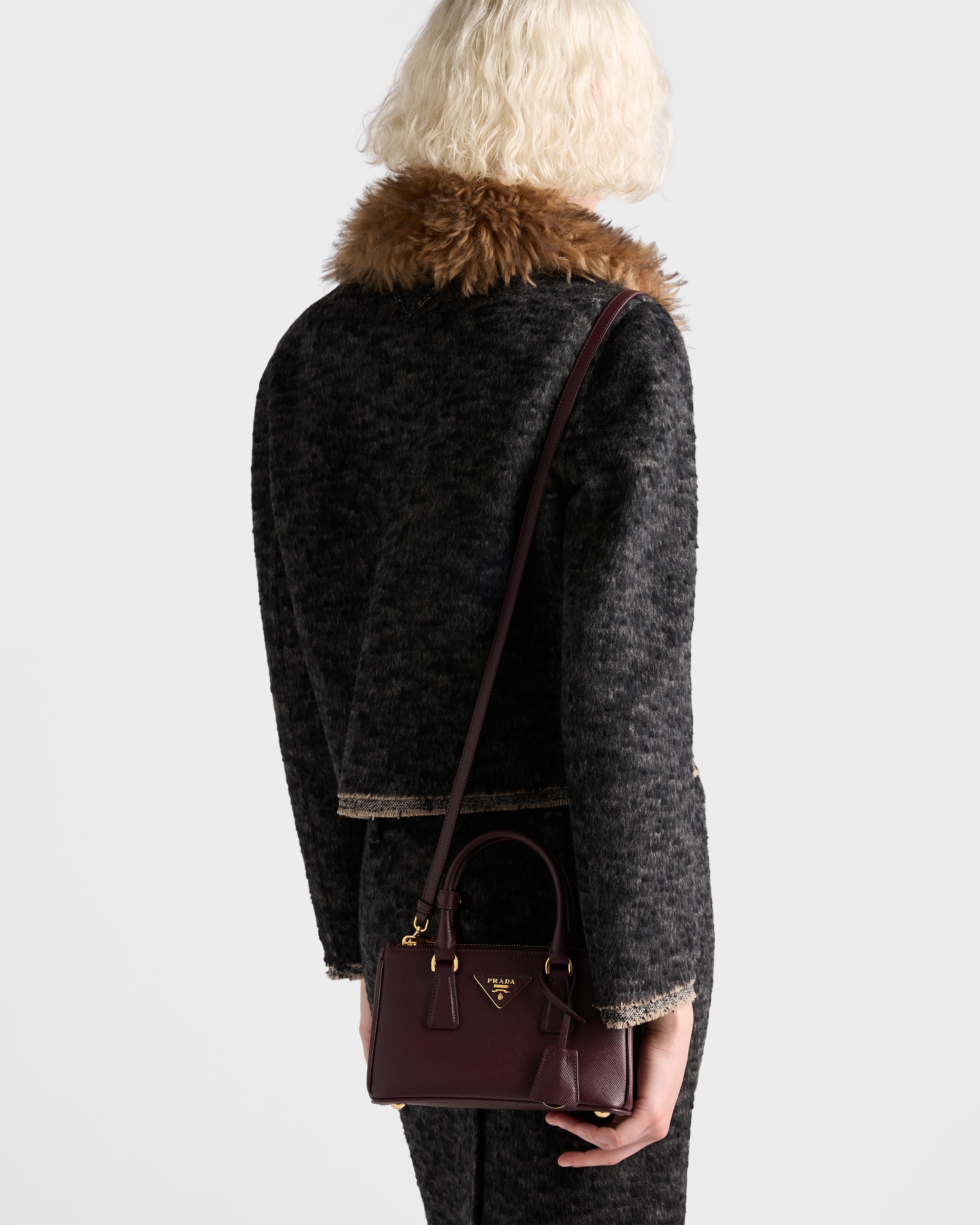 Burgundy Prada Galleria Saffiano leather mini-bag | PRADA