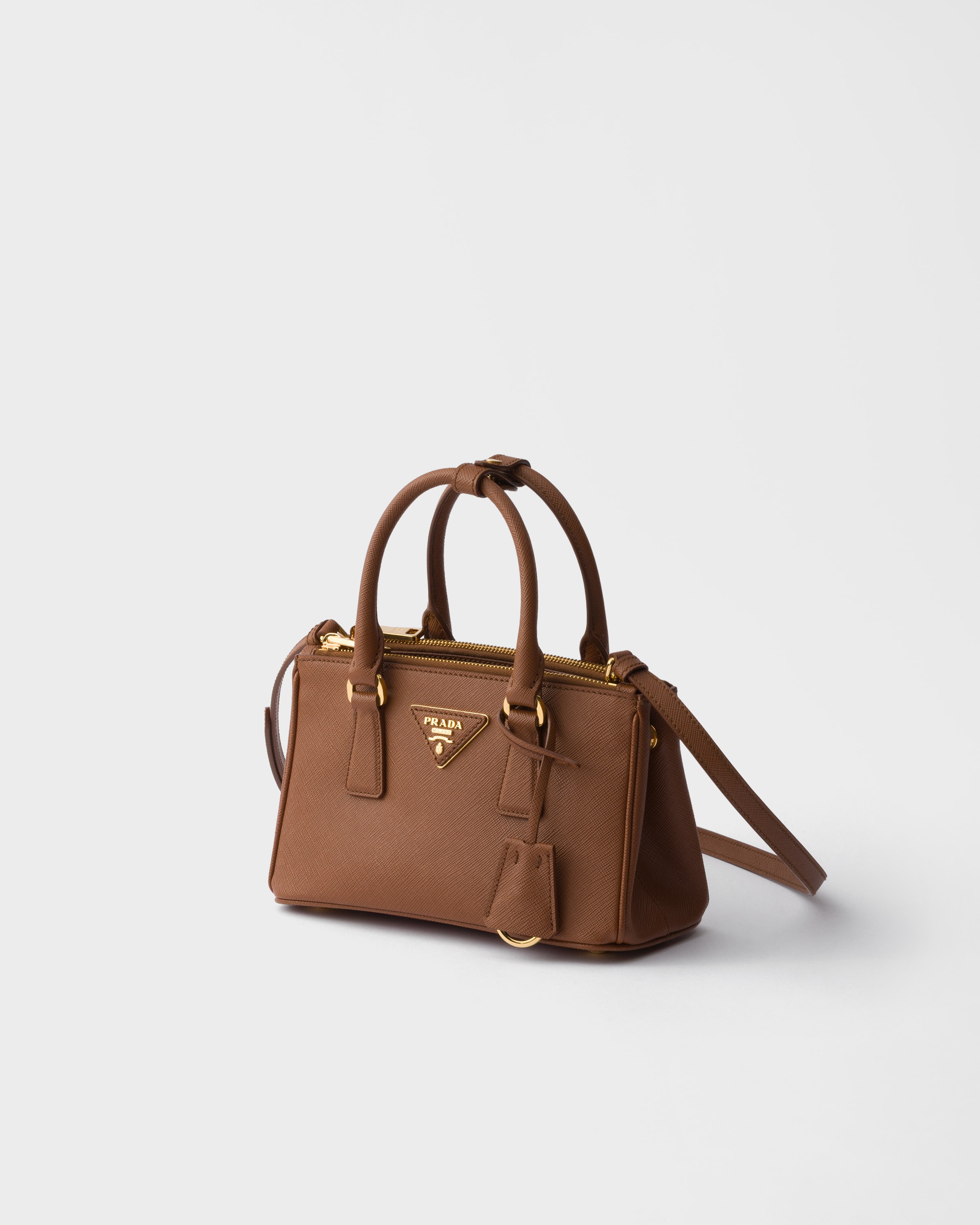 Cognac Prada Galleria mini Saffiano leather bag | PRADA - United