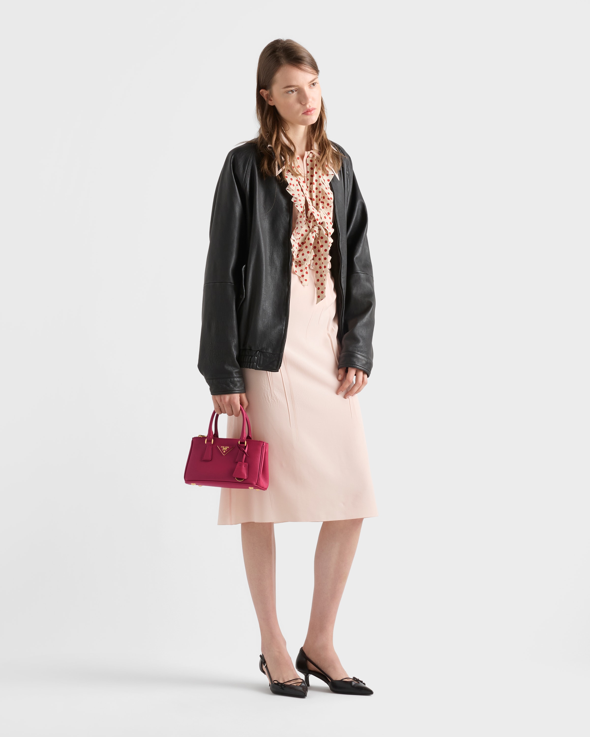 Peony Pink Prada Galleria mini Saffiano leather bag | PRADA