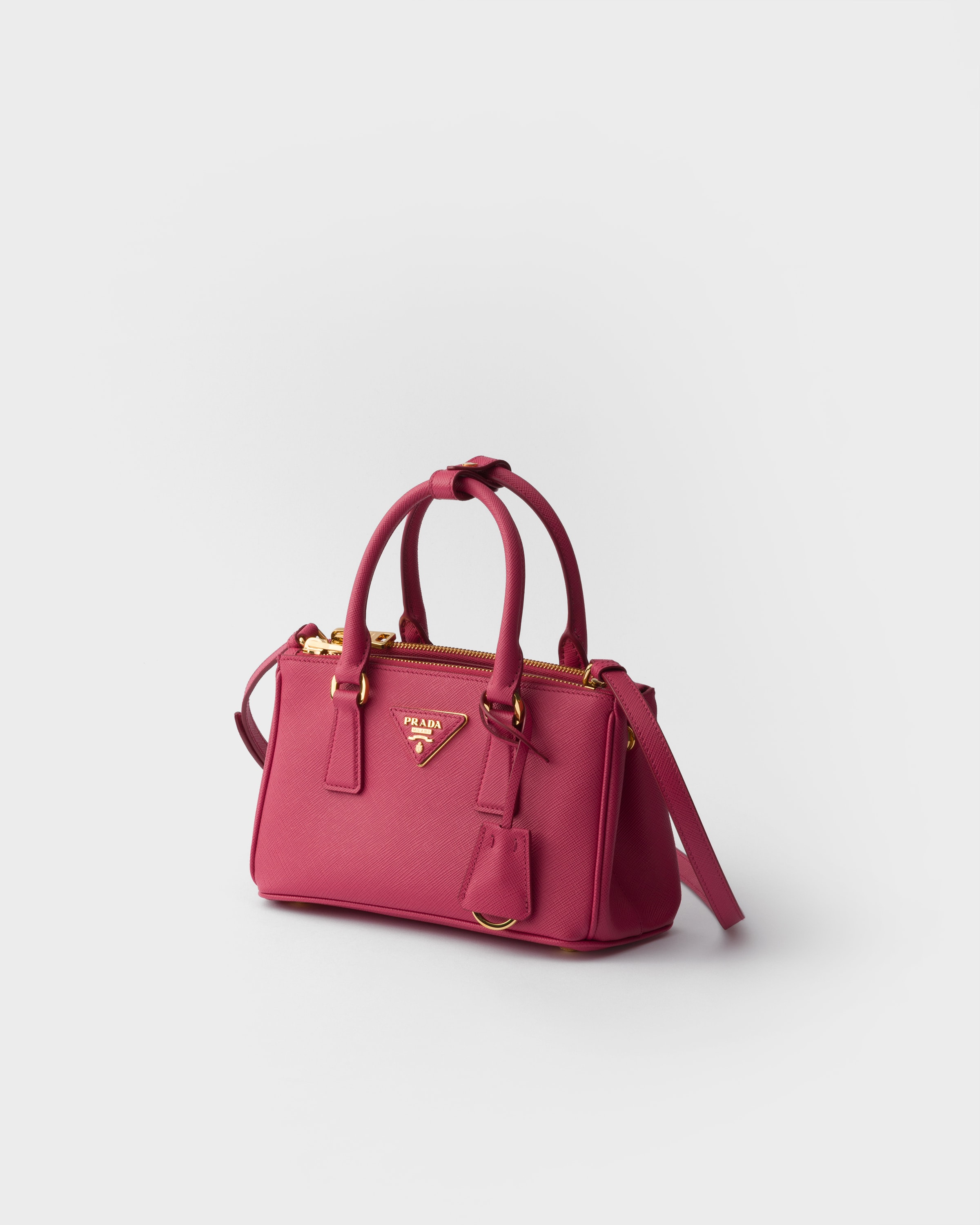 Peony Pink Prada Galleria mini Saffiano leather bag | PRADA